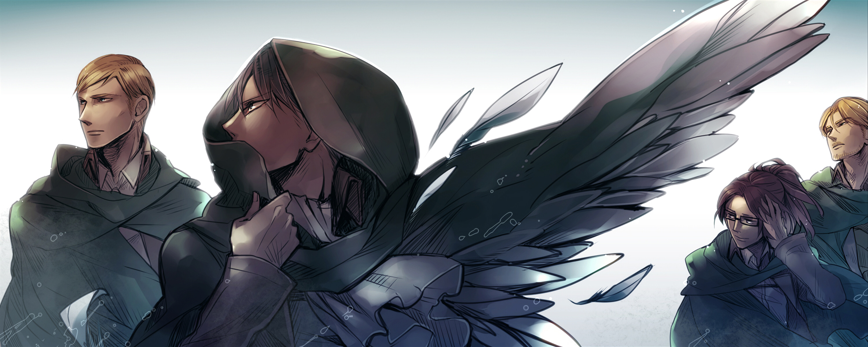Attack on Titan characters with wings HD Wallpaper