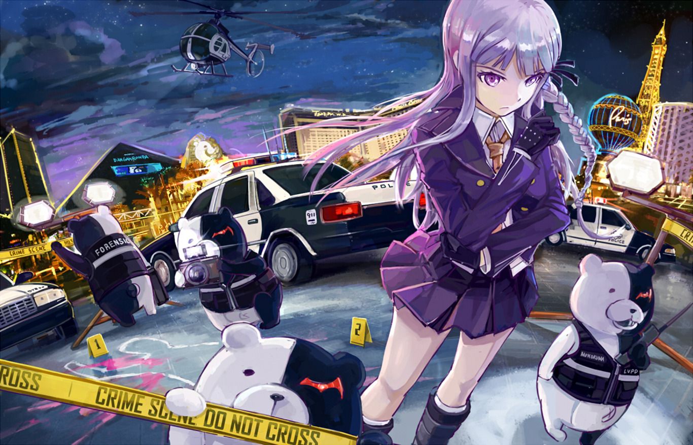 Kyoko Kirigiri at a Las Vegas Crime Scene HD Wallpaper