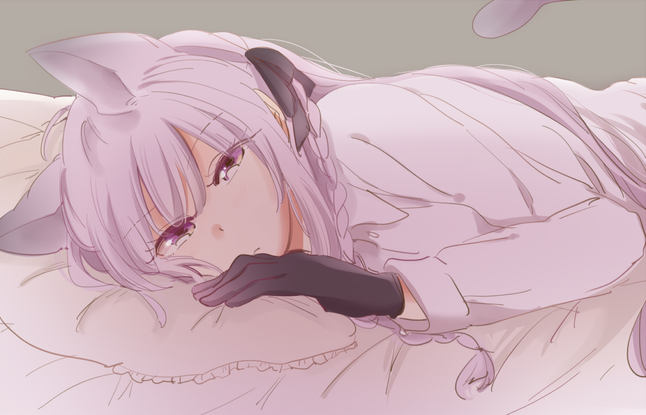 Kyōko Kirigiri lying on a pillow HD Wallpaper