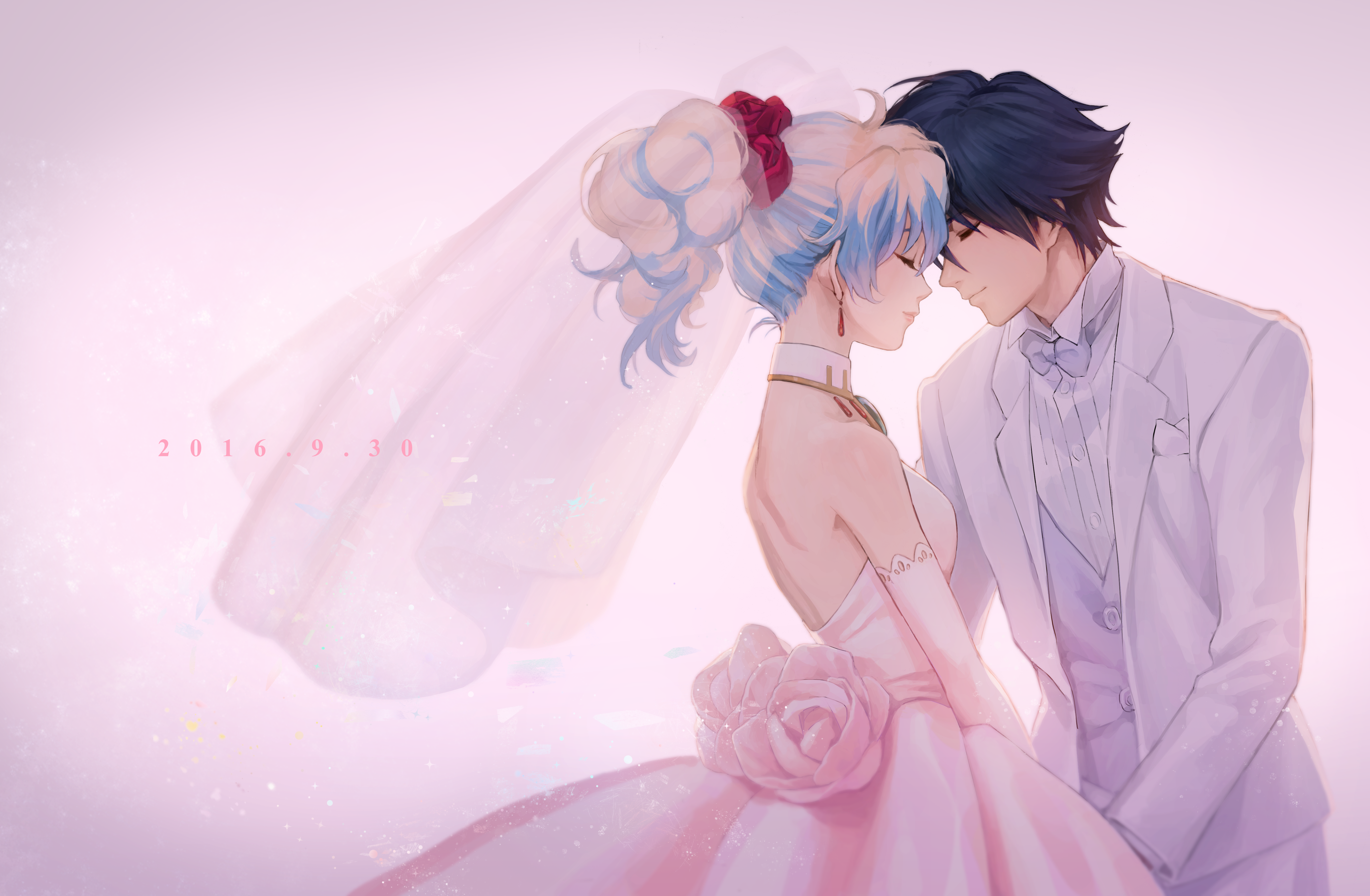 Simon and Nia from Tengen Toppa Gurren Lagann wedding HD Wallpaper