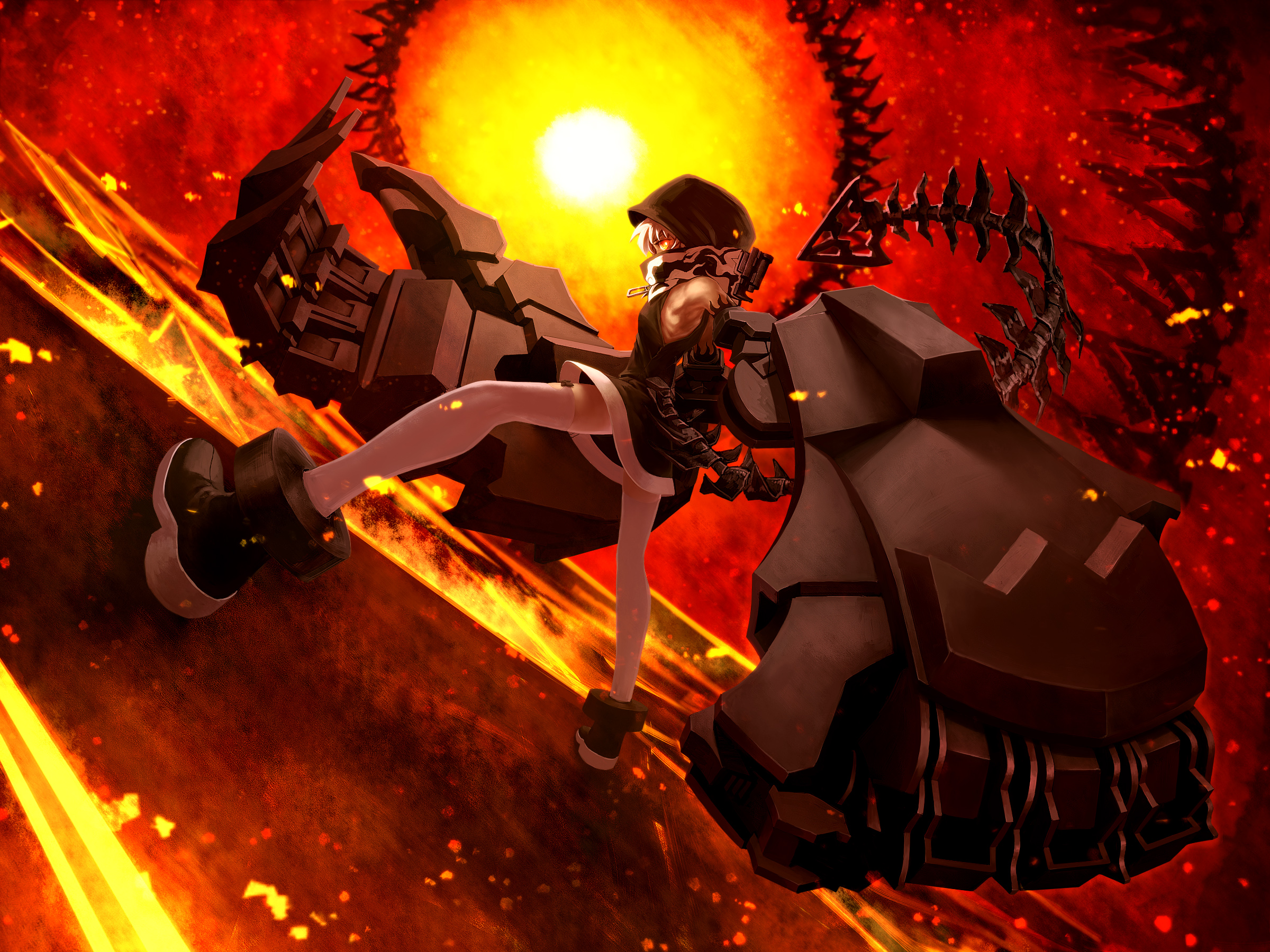 Black Rock Shooter with Giant Arm HD Wallpaper