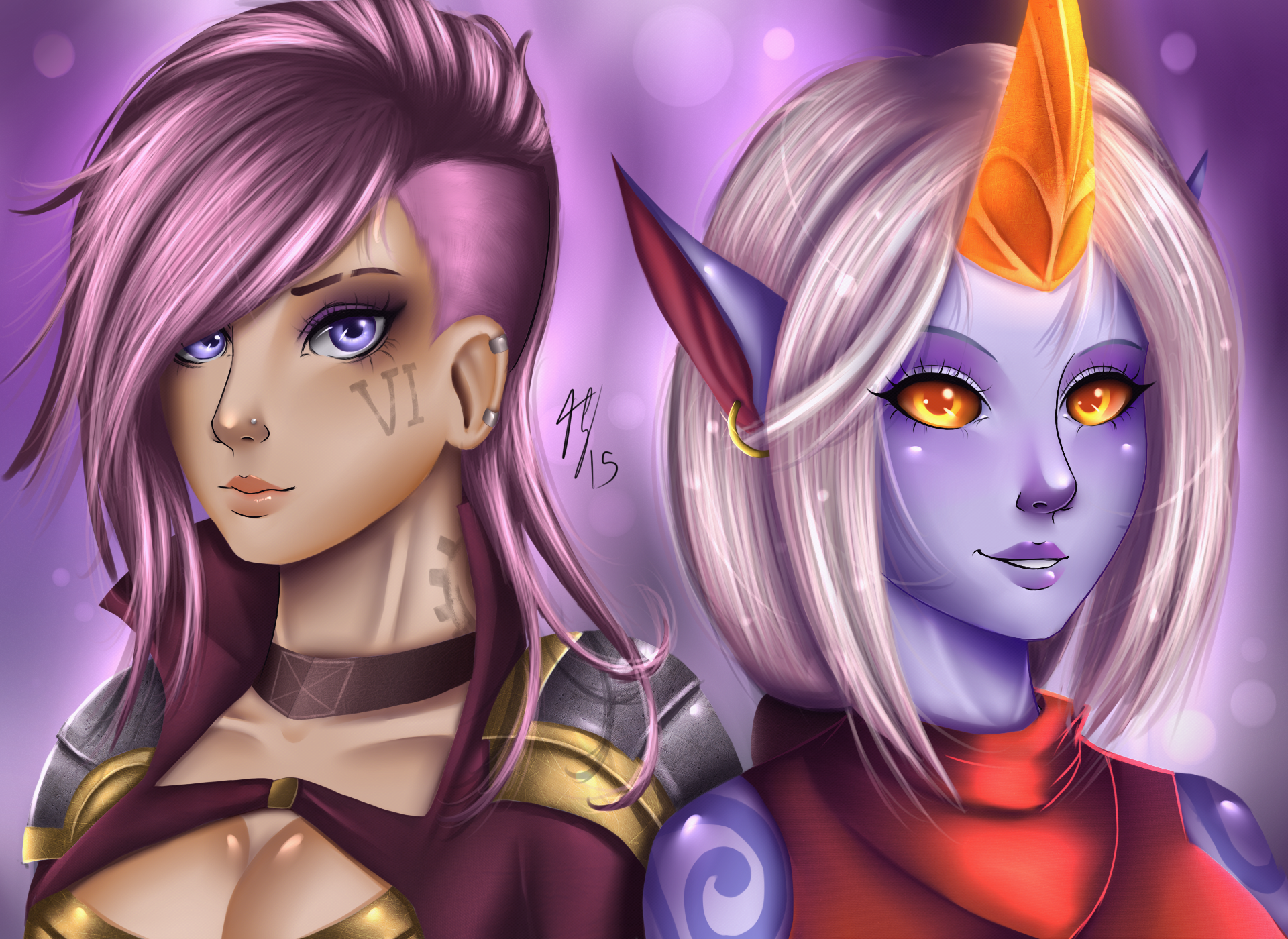 Vi and Soraka from League of Legends HD Wallpaper