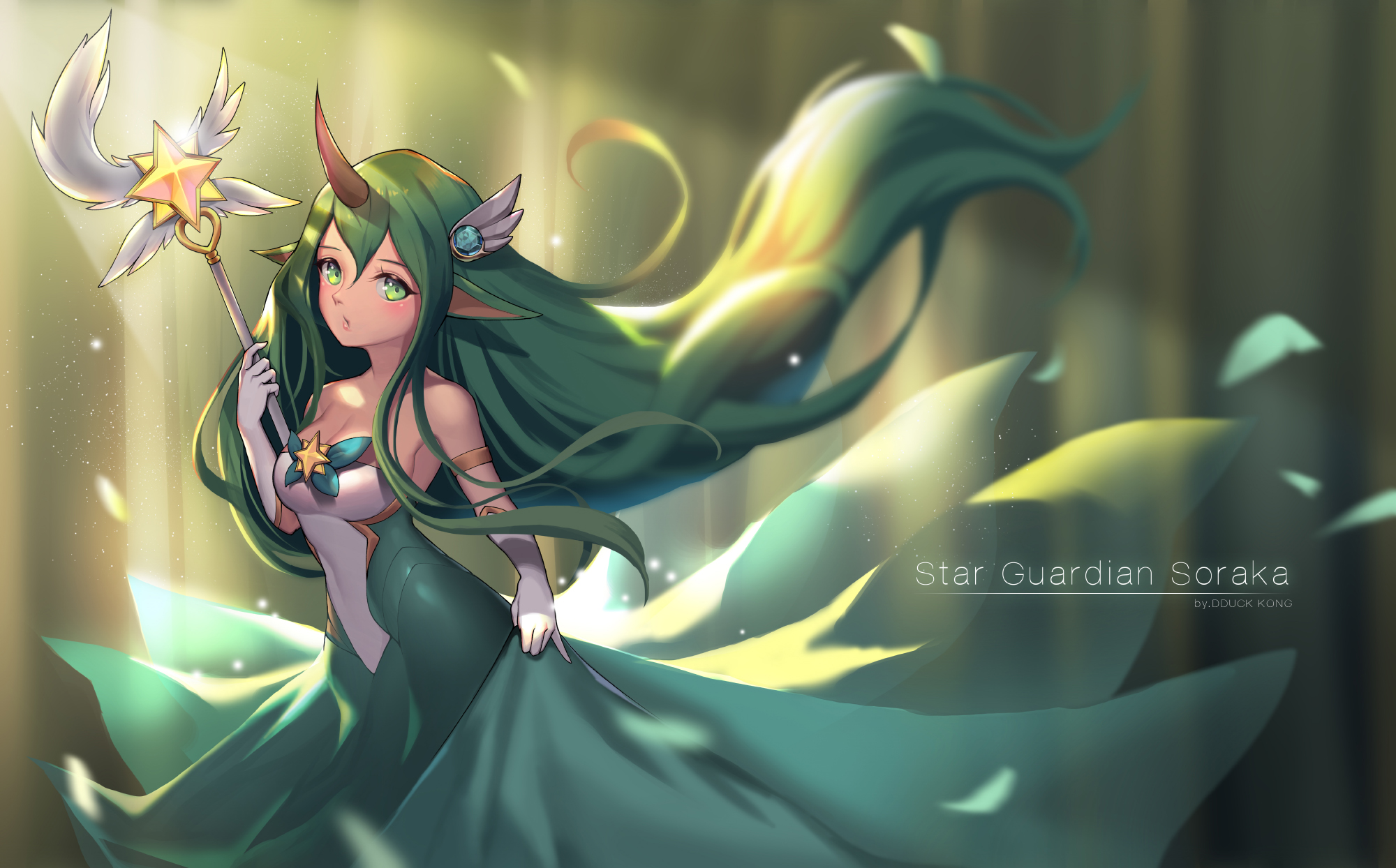 Star Guardian Soraka from League of Legends HD Wallpaper