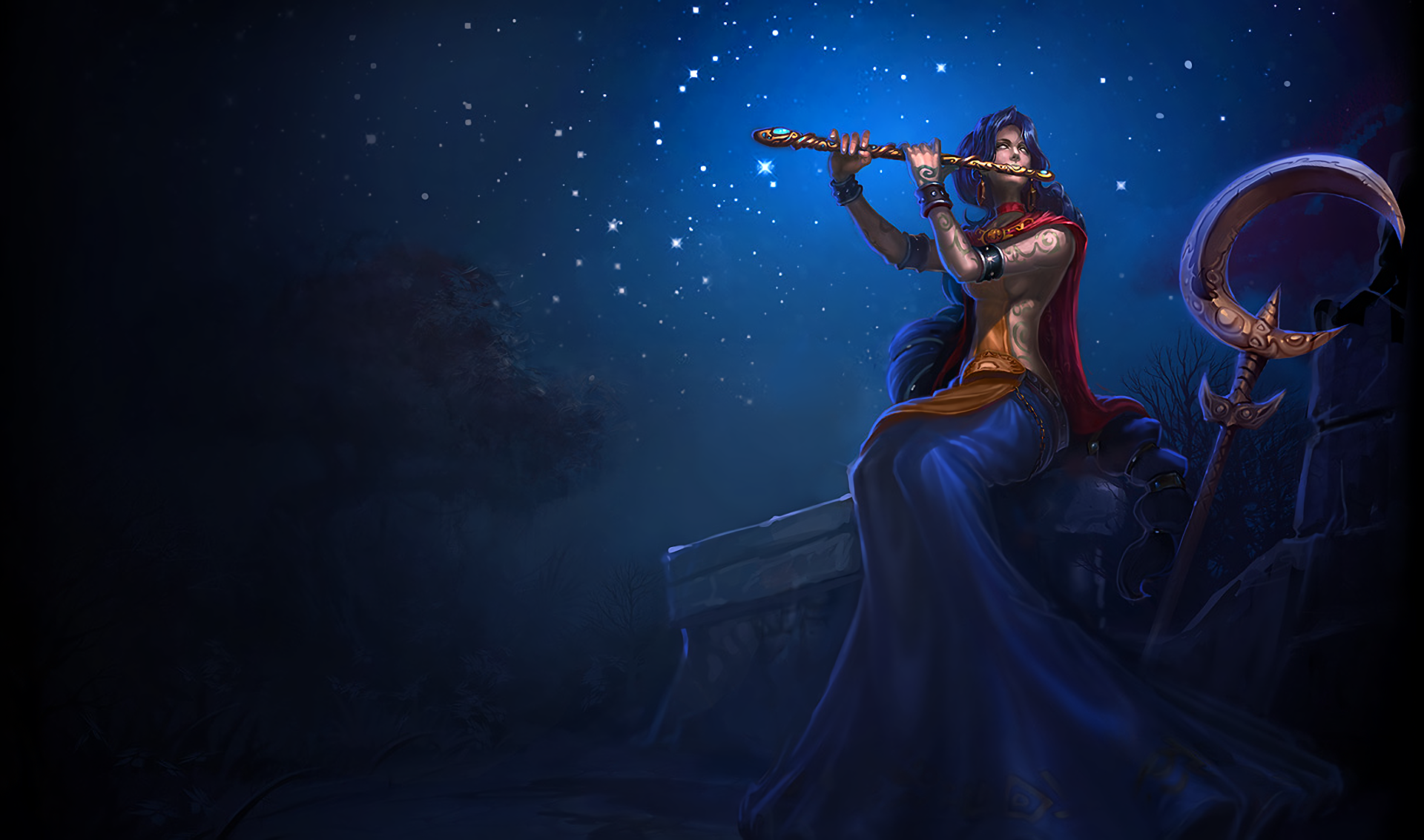 Soraka from League of Legends playing a flute HD Wallpaper