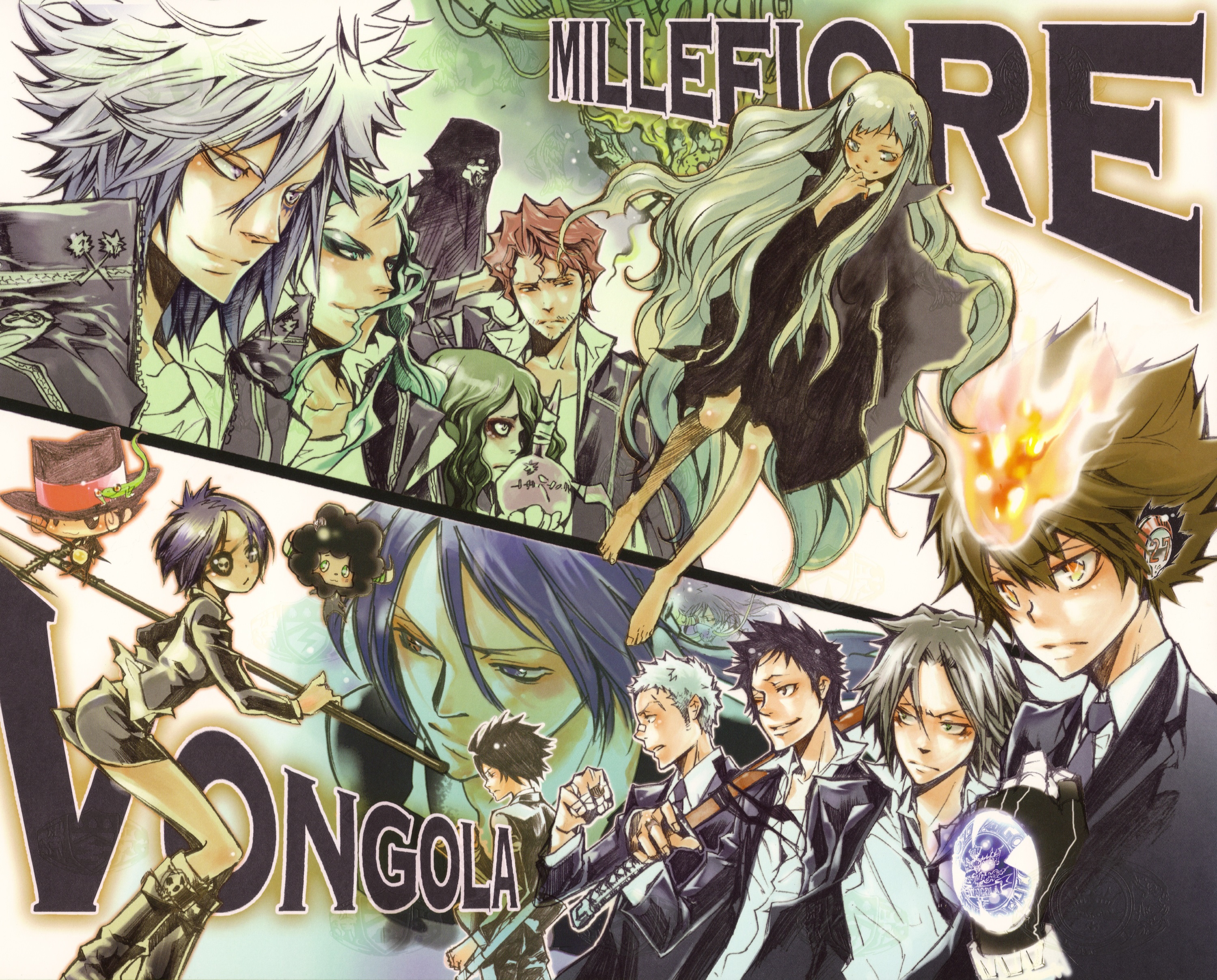 Katekyo Hitman Reborn! Millefiore and Vongola characters HD Wallpaper