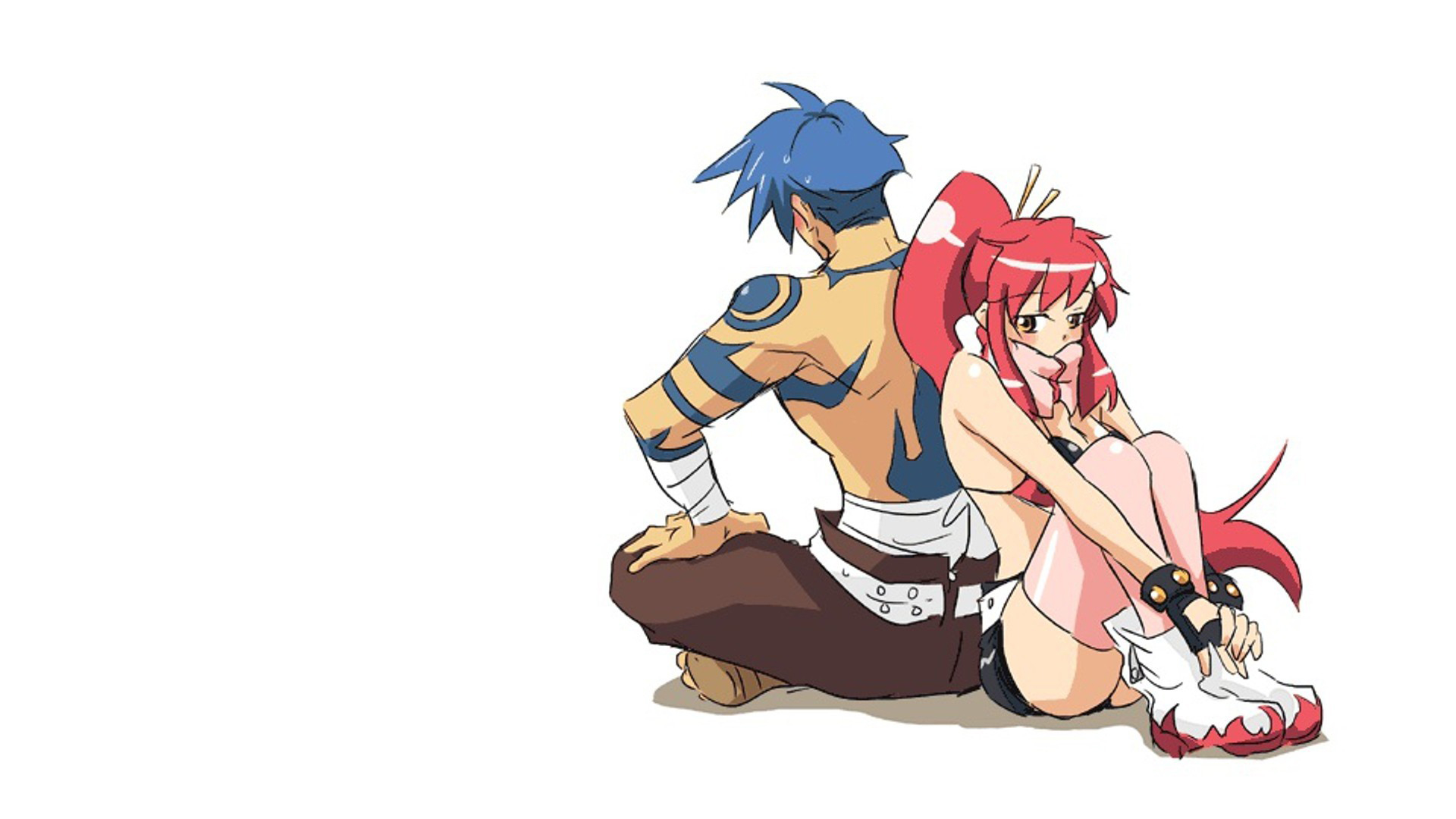 Yoko Littner and Kamina from Gurren Lagann HD Wallpaper