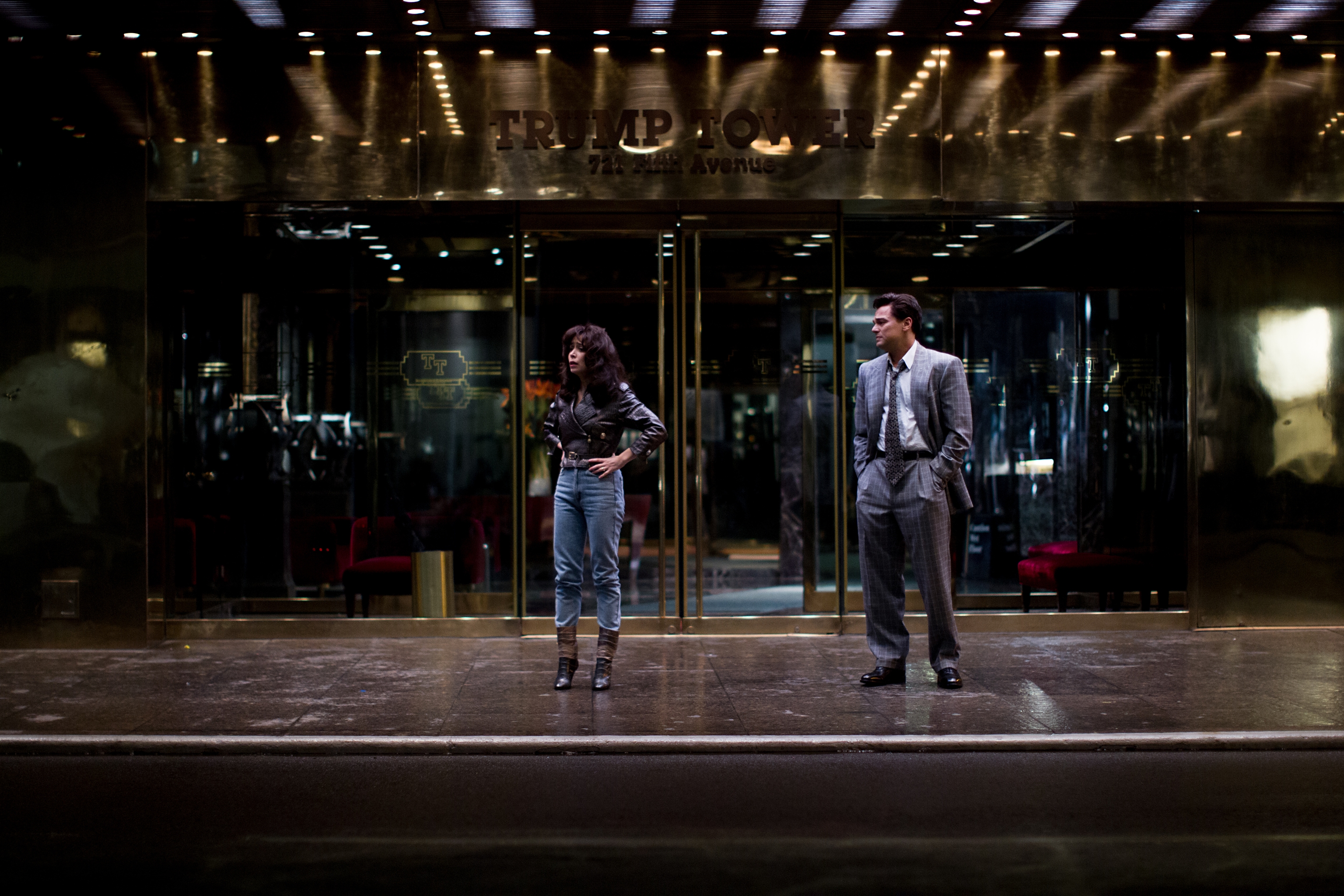 Jordan Belfort and woman at Trump Tower HD Wallpaper