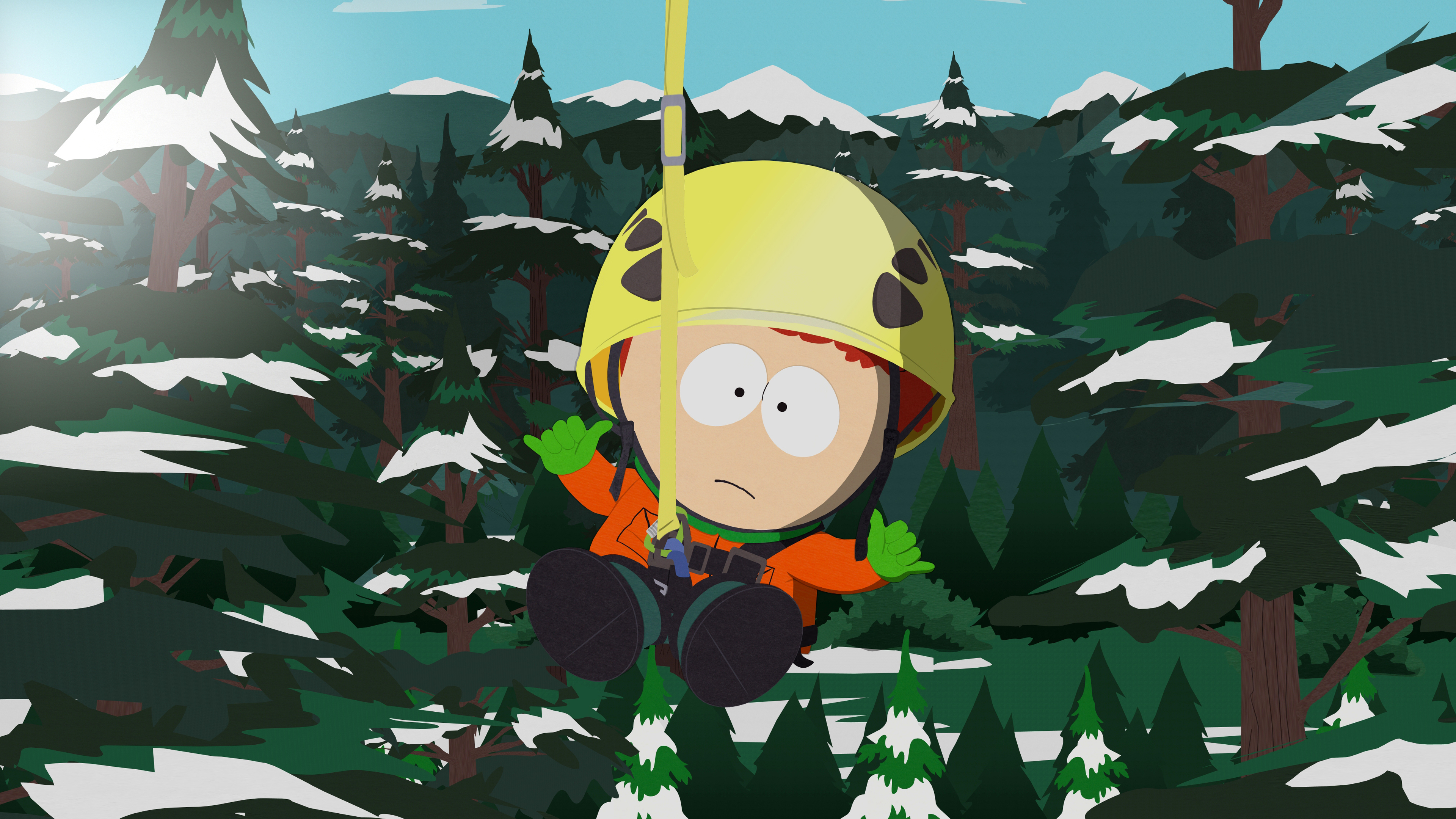 Kyle Broflovski from South Park on a zipline HD Wallpaper