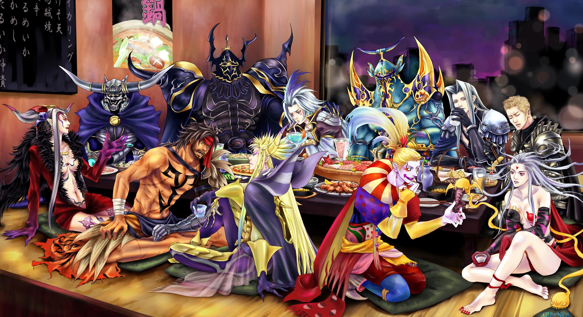 Final Fantasy Villains gathered for a meal HD Wallpaper