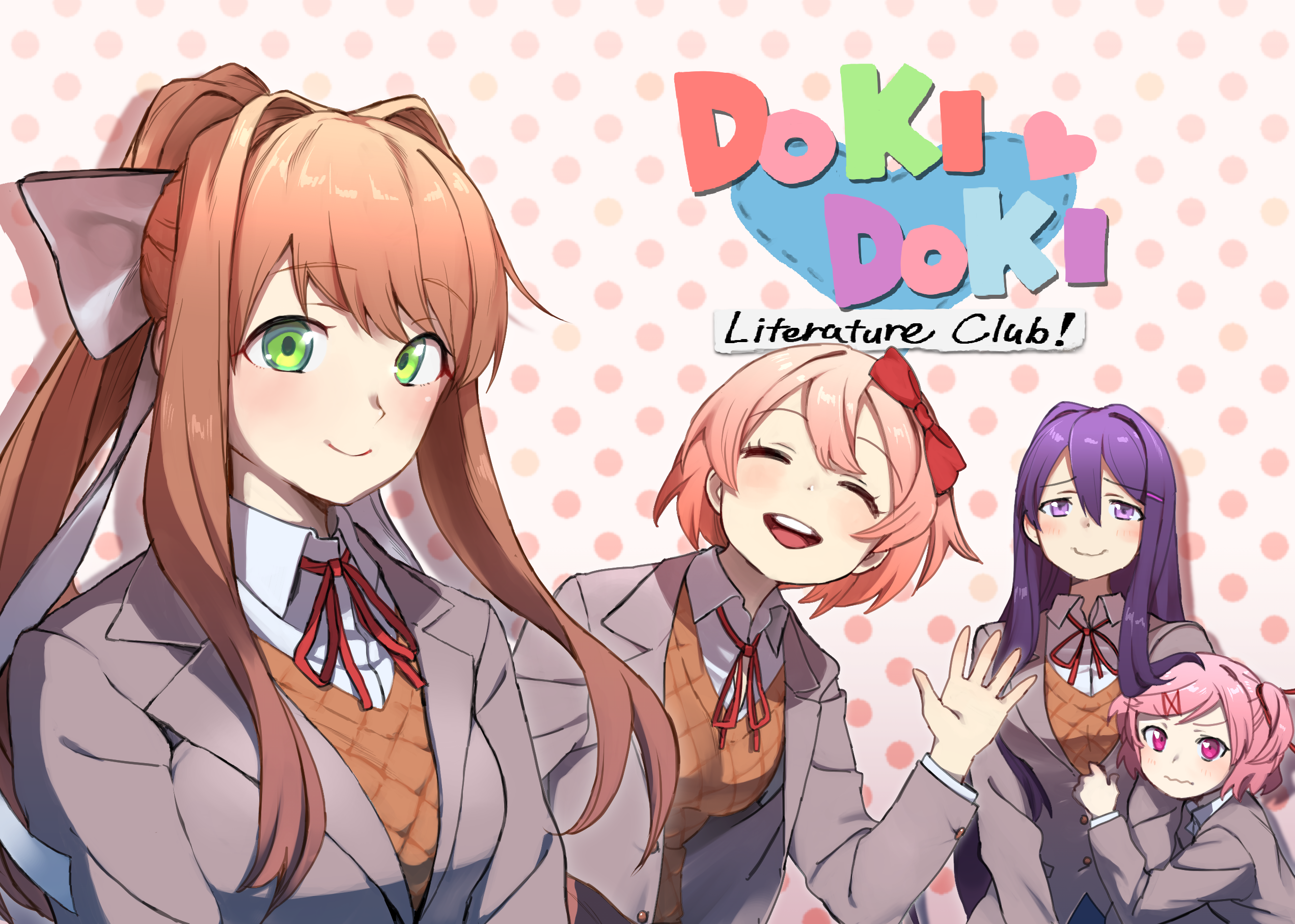 Doki Doki Literature Club! characters HD Wallpaper