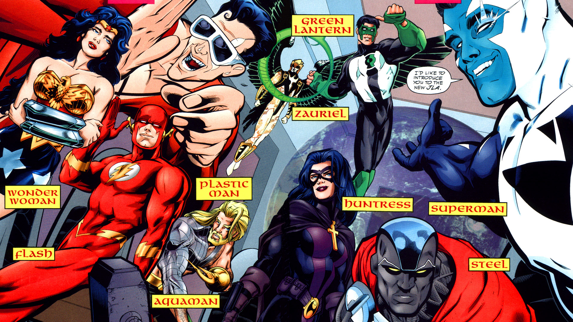 Justice League of America characters HD Wallpaper