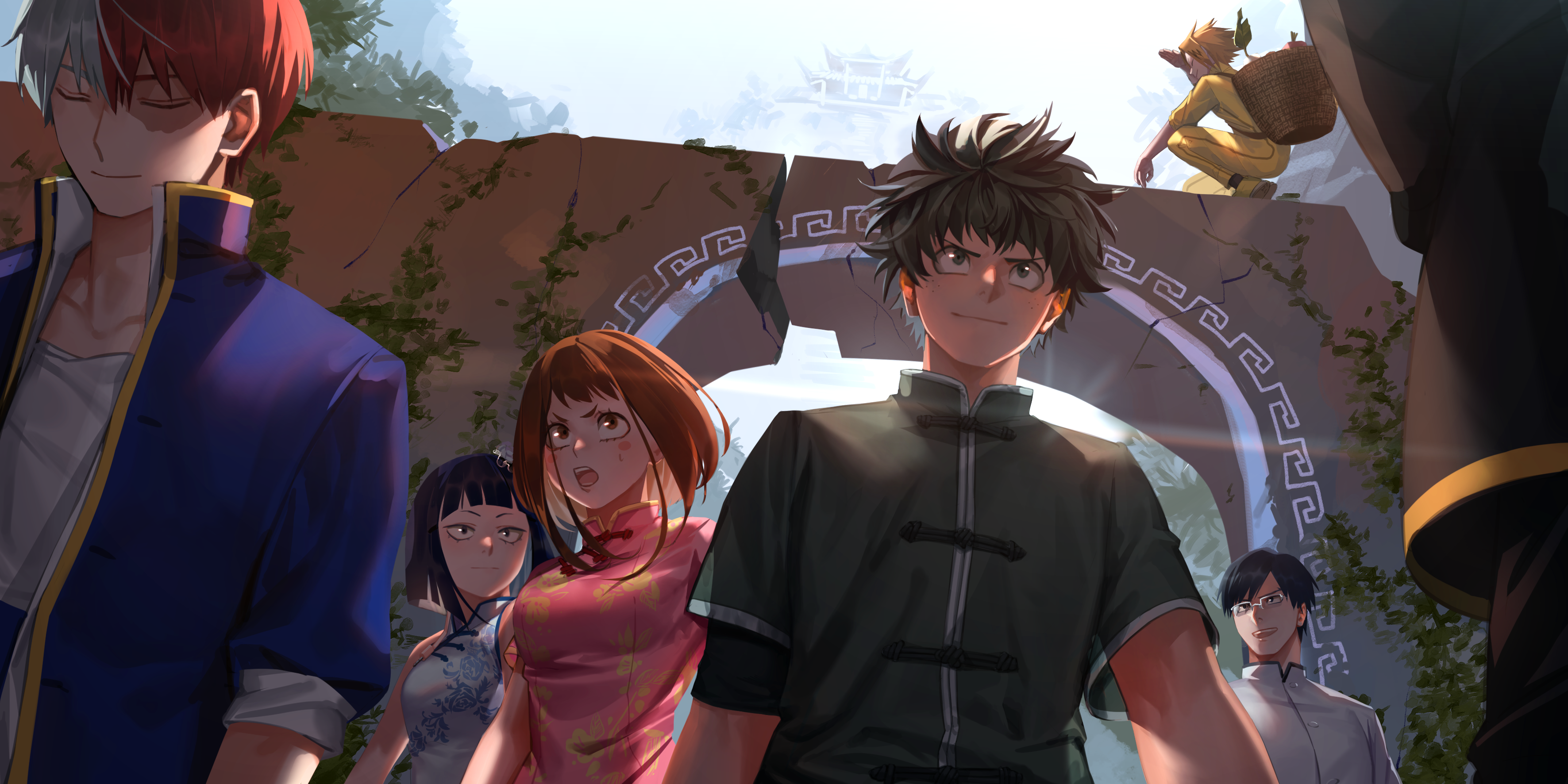 My Hero Academia characters in traditional Chinese attire HD Wallpaper