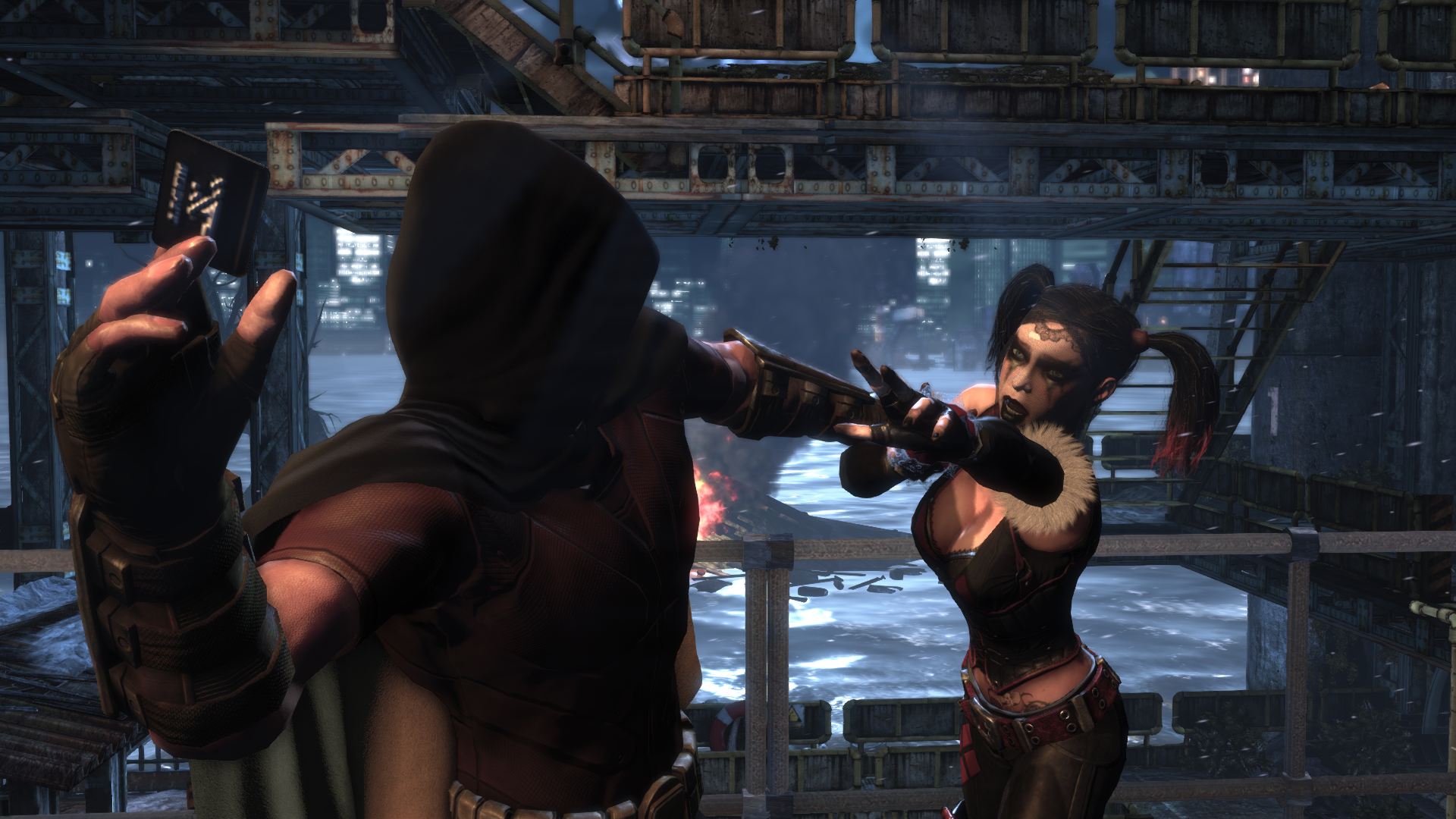 Harley Quinn and Robin from Batman: Arkham City HD Wallpaper
