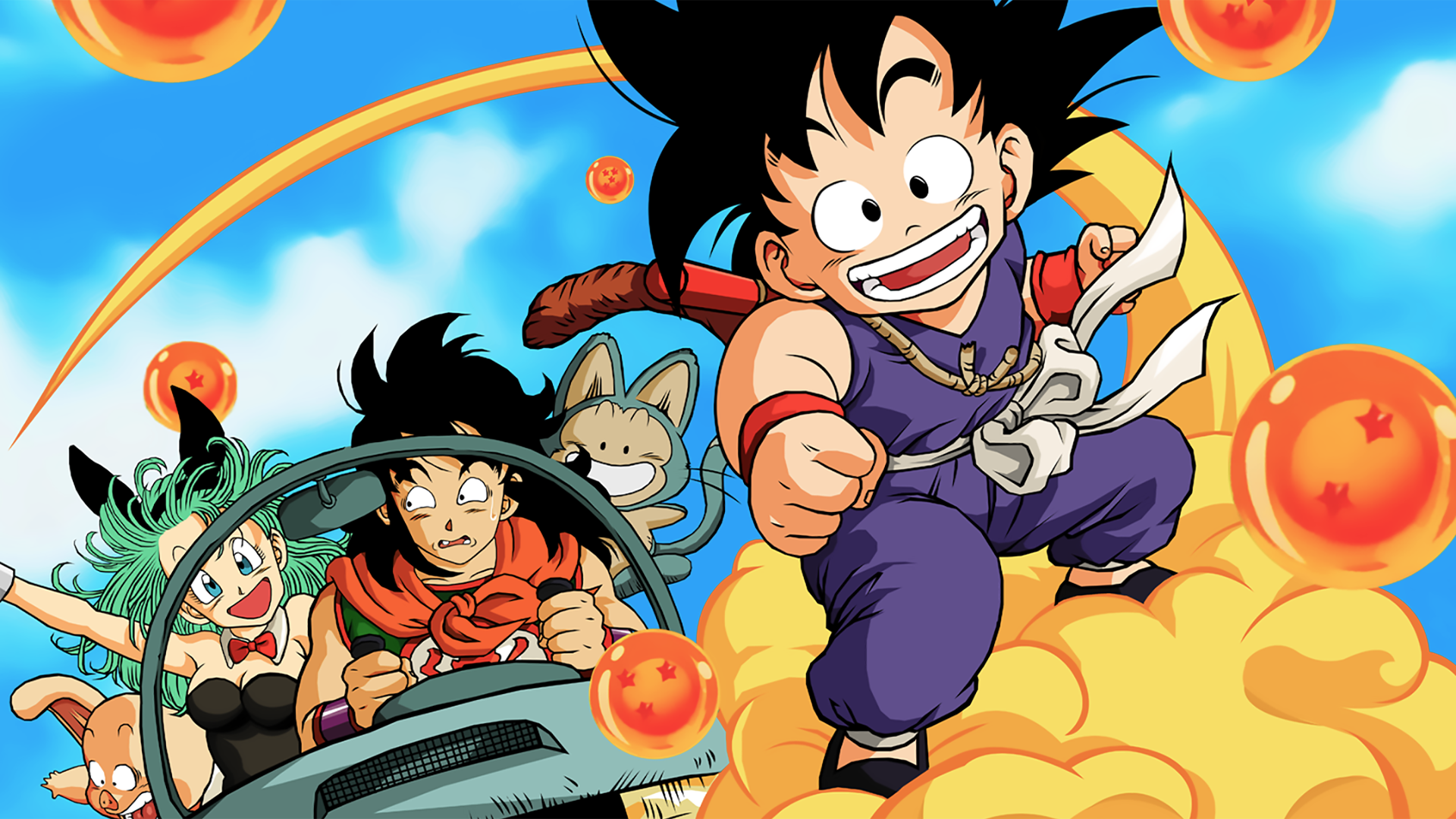 Goku, Bulma, and Oolong from Dragon Ball HD Wallpaper