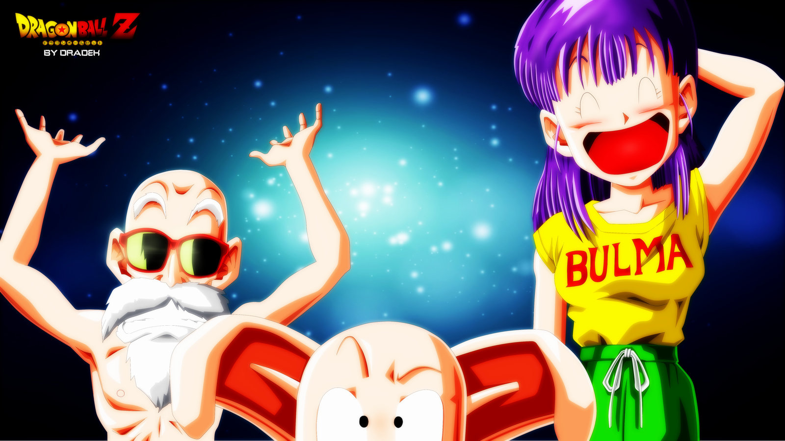 Master Roshi and Bulma from Dragon Ball Z HD Wallpaper