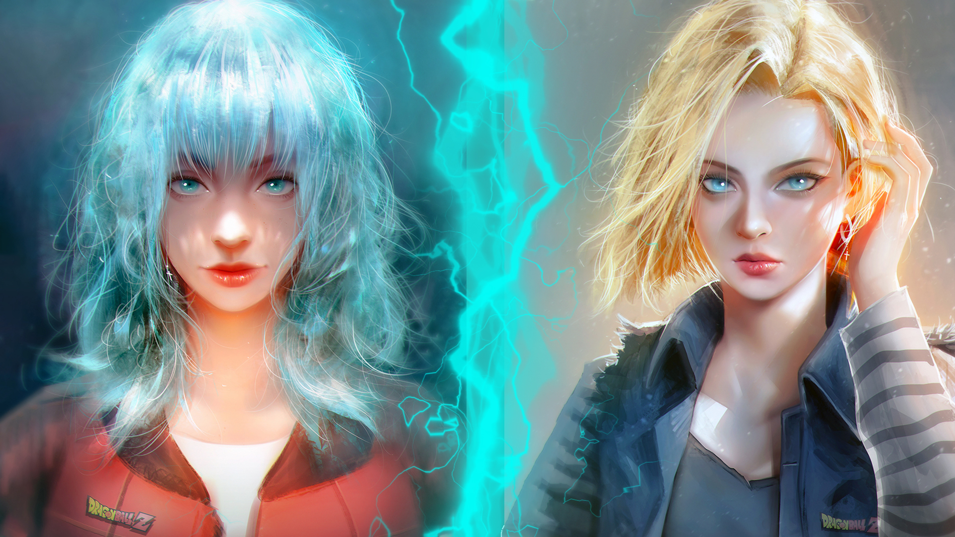 Android 18 and Bulma from Dragon Ball Z HD Wallpaper