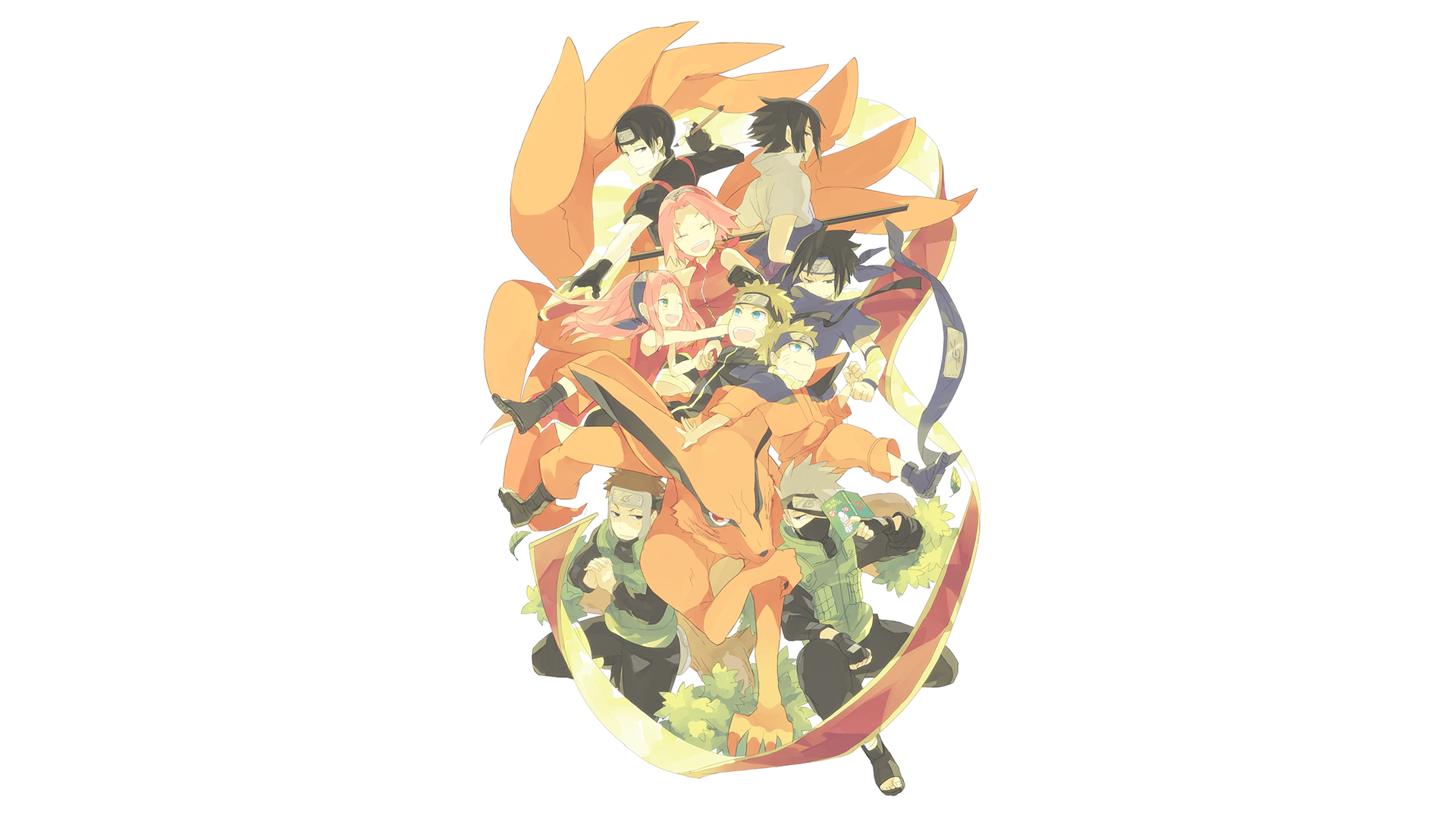 Naruto characters with Kyuubi HD Wallpaper