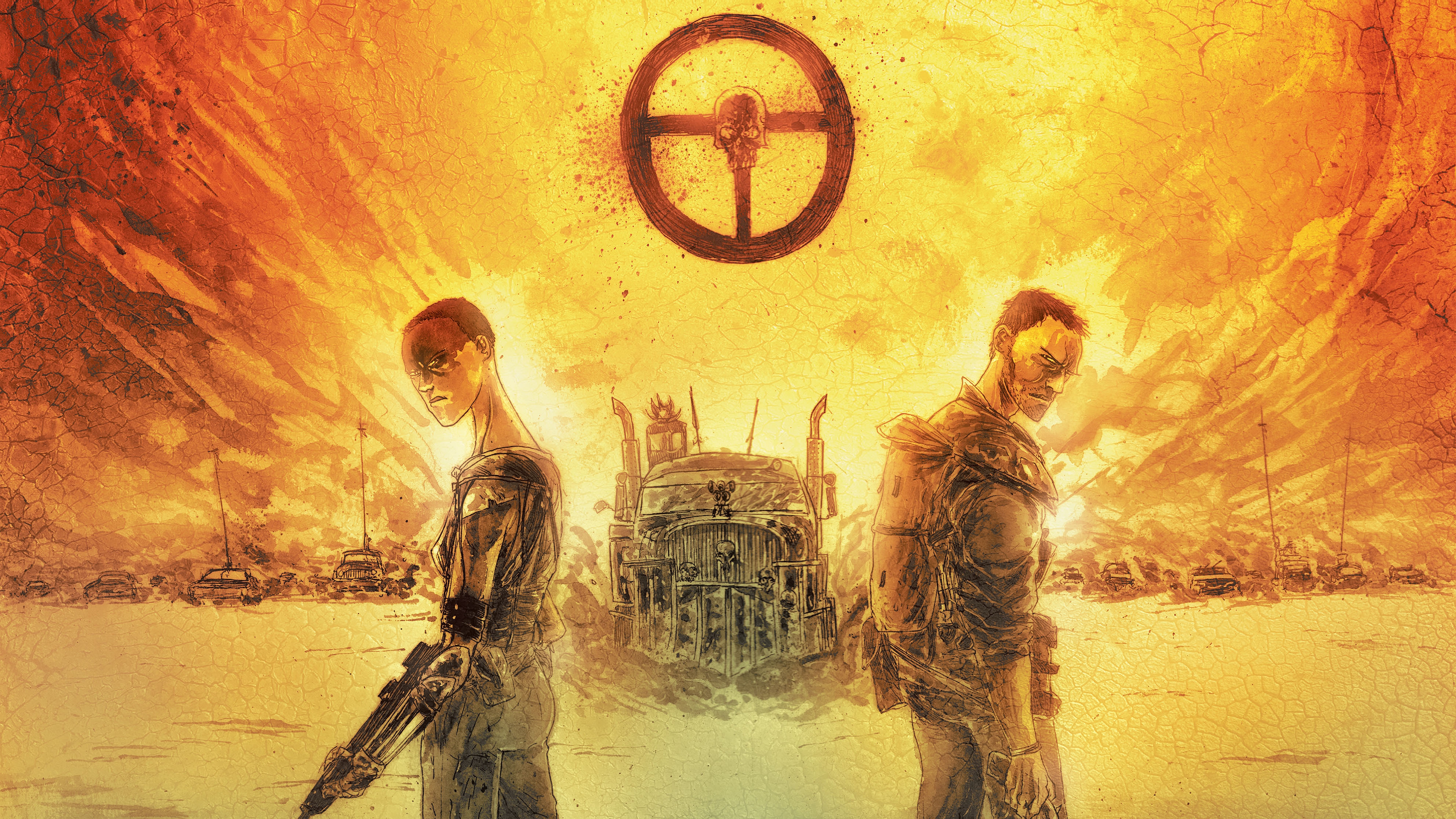 Imperator Furiosa and Max Rockatansky from Mad Max HD Wallpaper