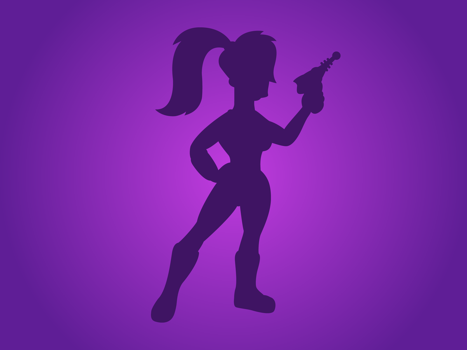 Leela from Futurama holding a ray gun HD Wallpaper