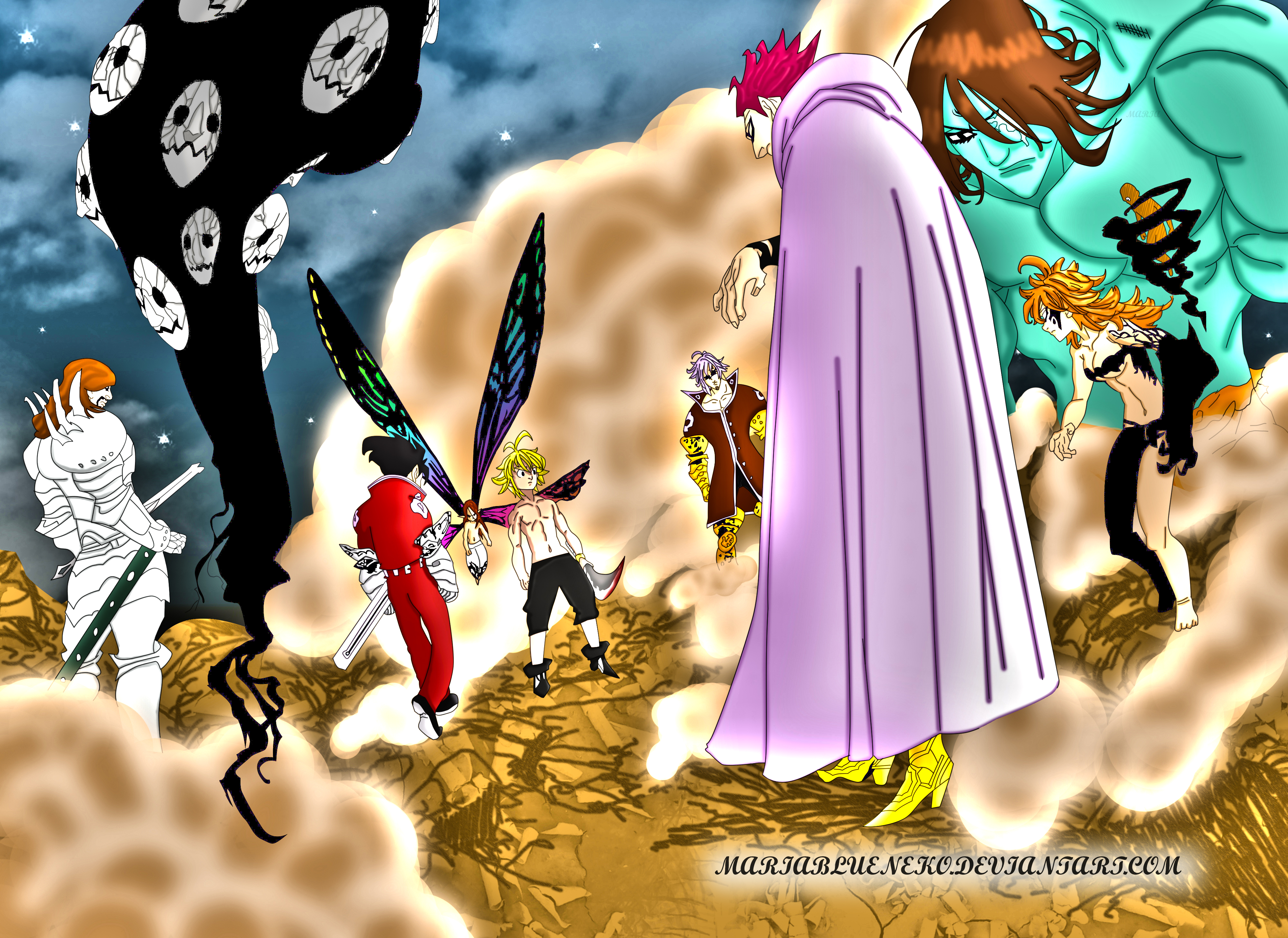 Zeldris and other characters from The Seven Deadly Sins HD Wallpaper