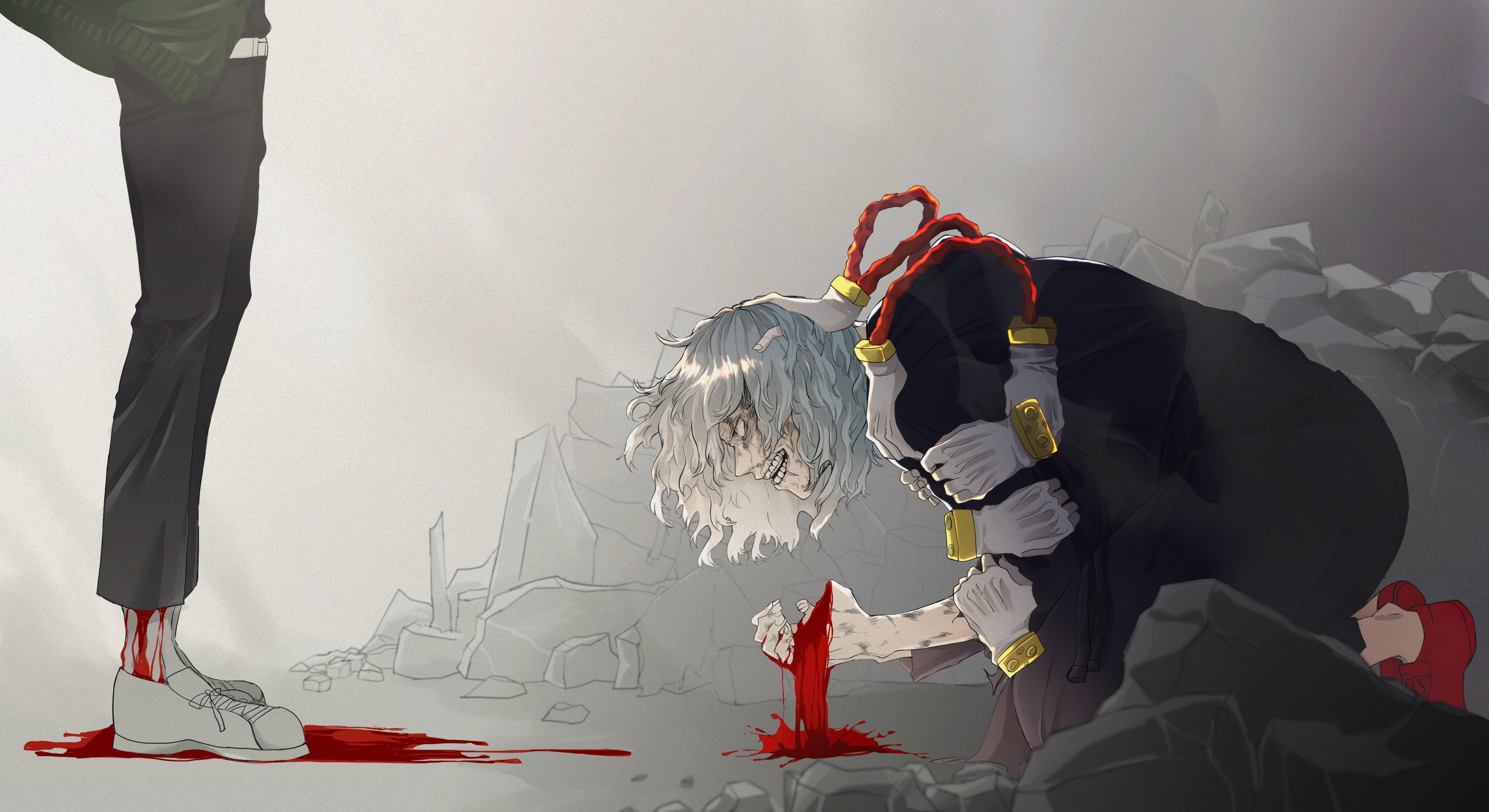 Tomura Shigaraki with Blood and Broken Ground HD Wallpaper