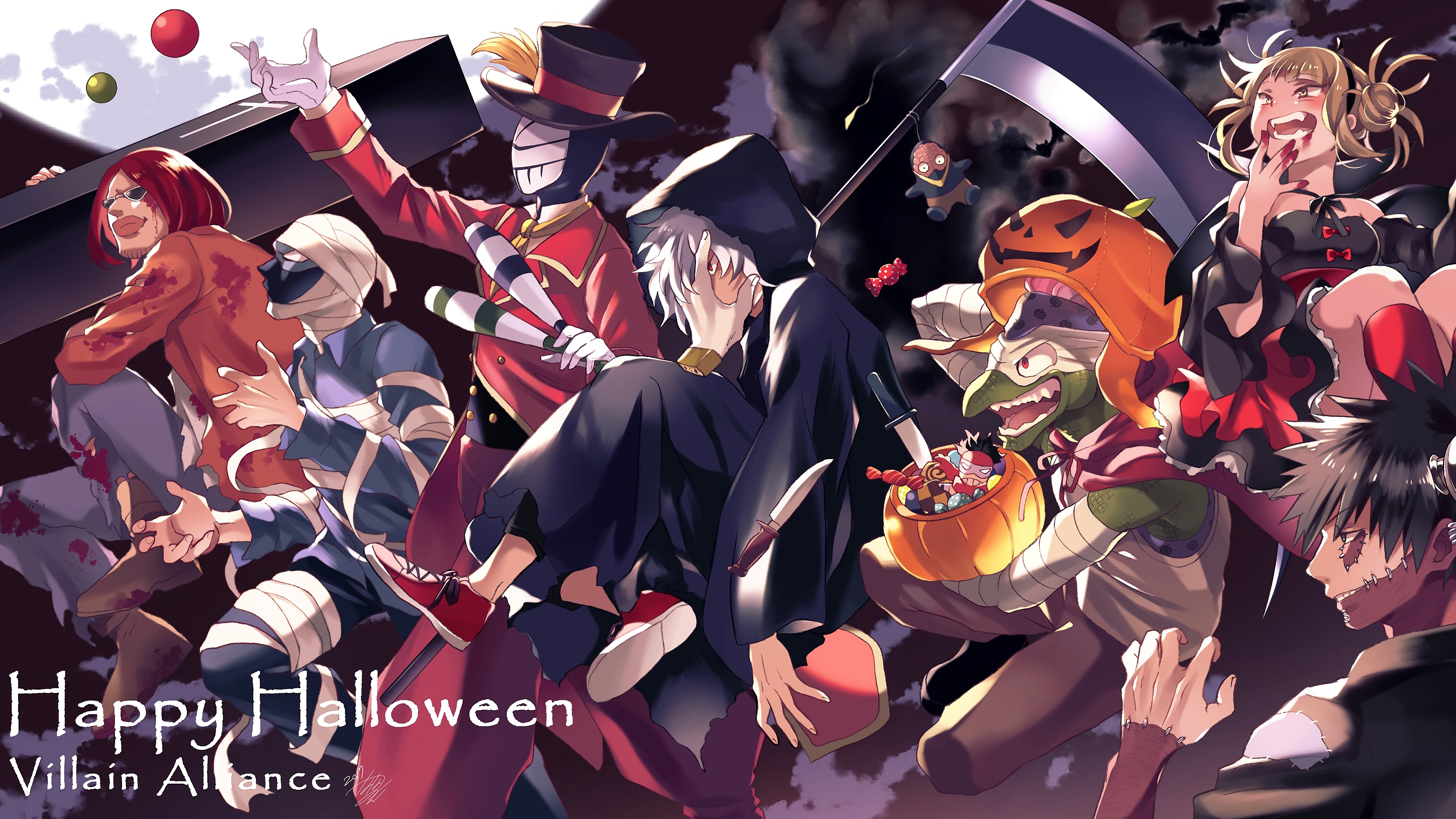 Villain Alliance Happy Halloween from My Hero Academia HD Wallpaper