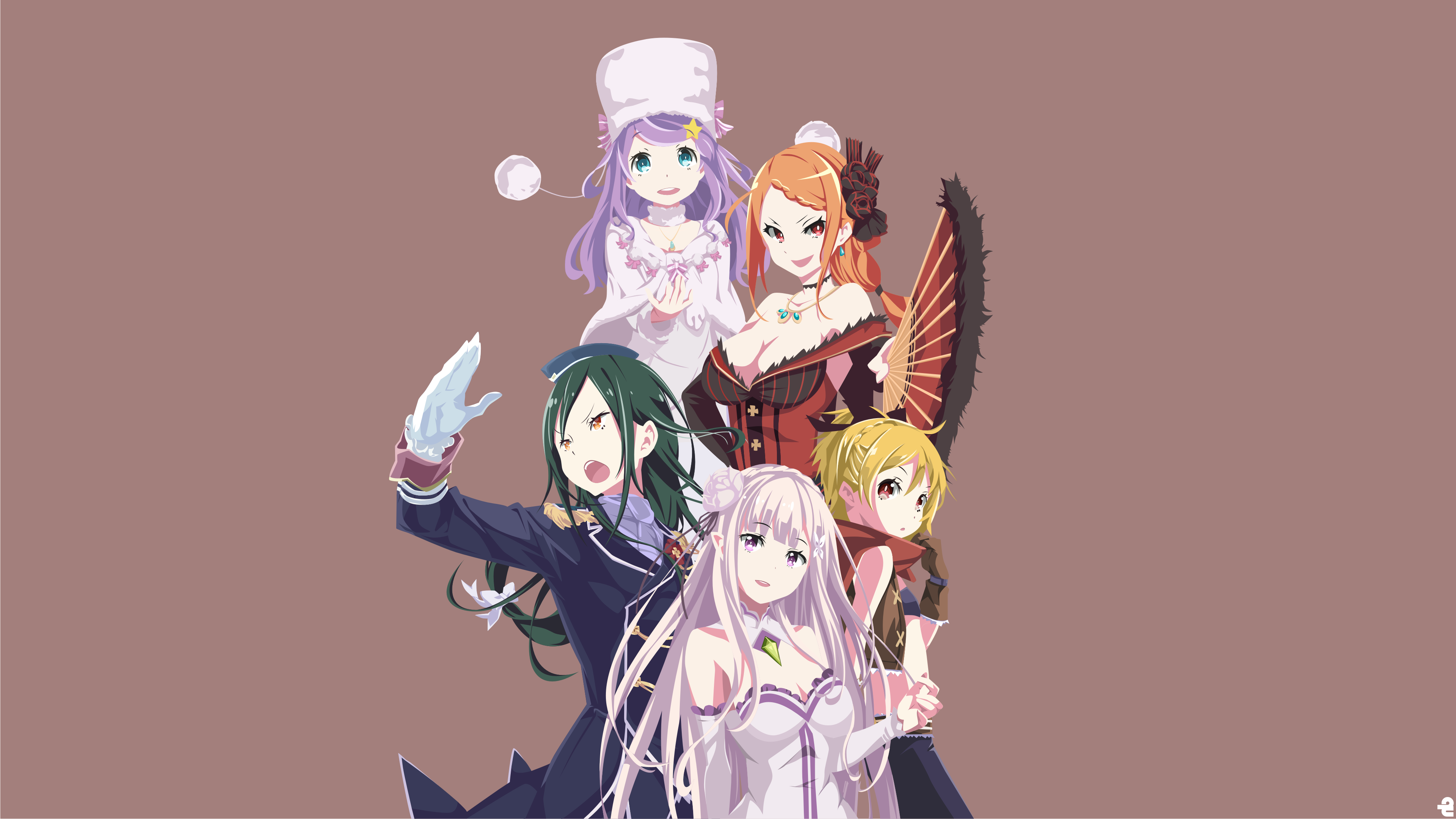 Felt and other characters from Re:ZERO HD Wallpaper