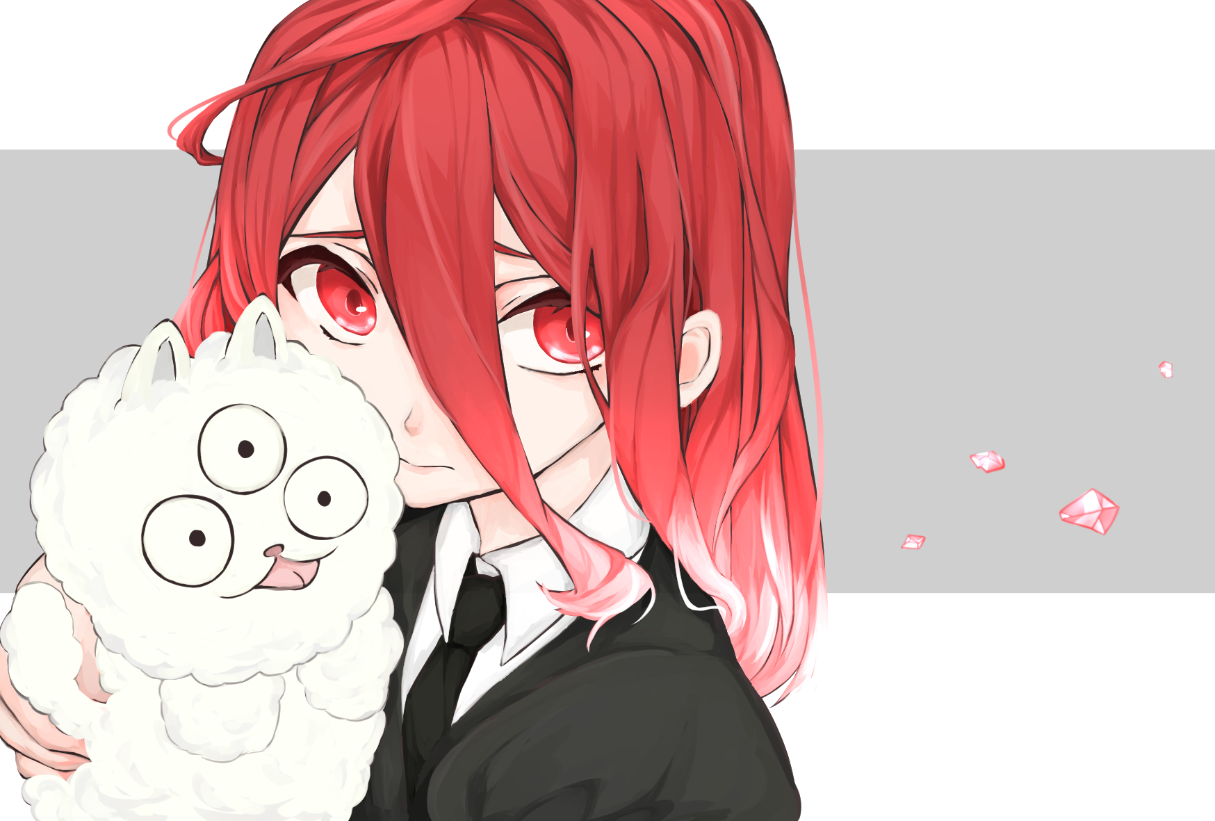 Cinnabar from Houseki no Kuni holding a creature HD Wallpaper