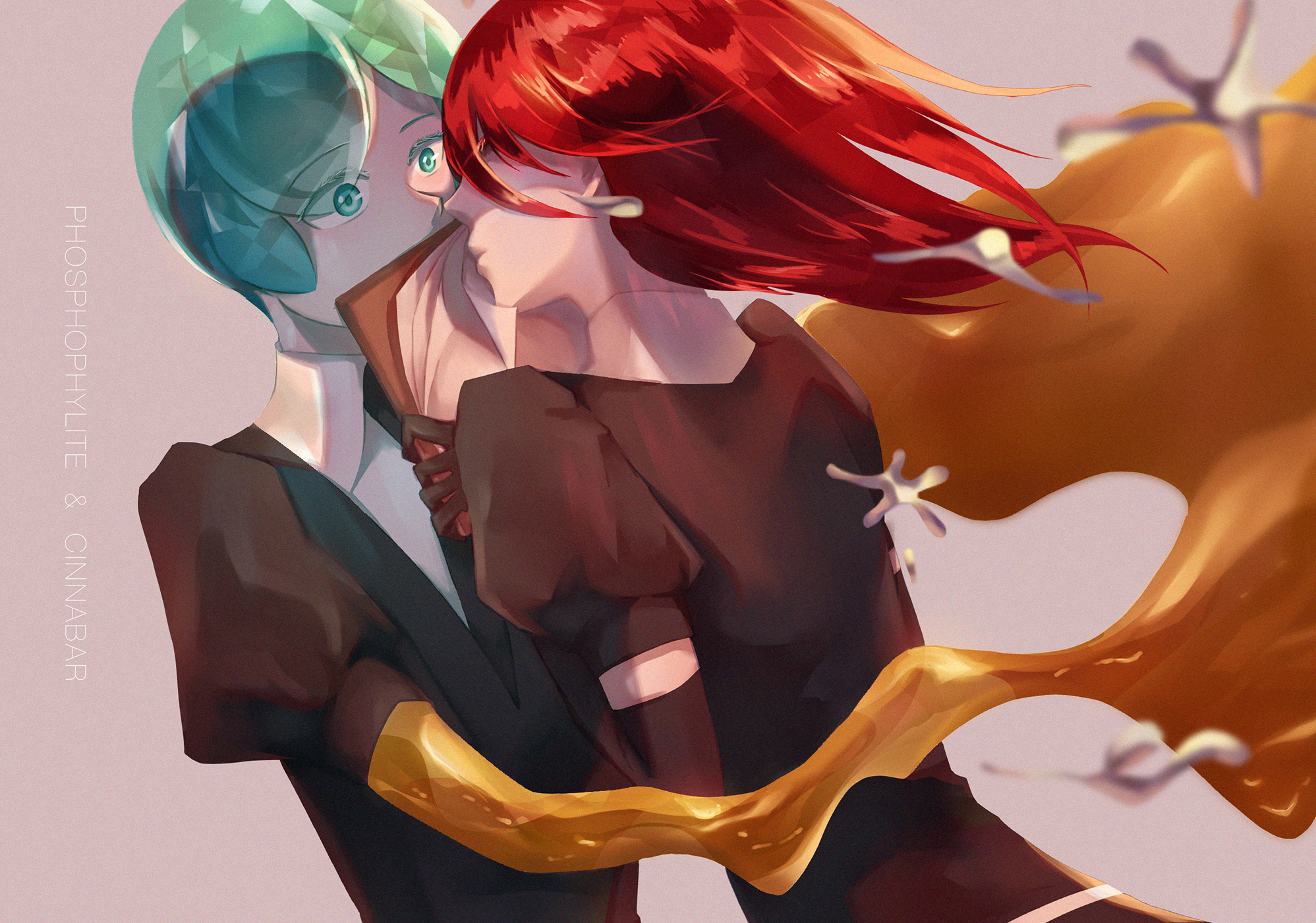 Phosphophyllite & Cinnabar from Houseki no Kuni HD Wallpaper