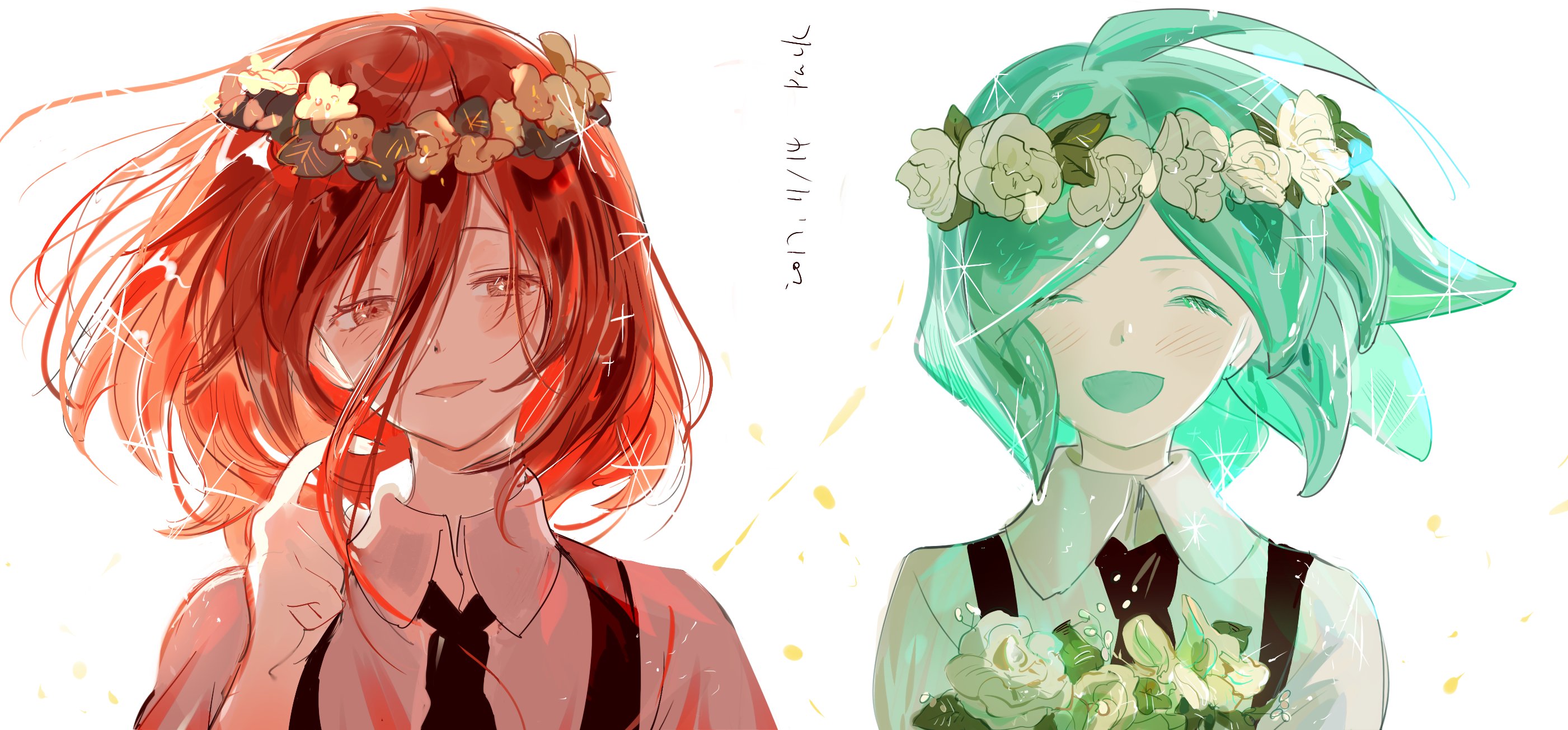 Cinnabar and Phos from Houseki no Kuni HD Wallpaper