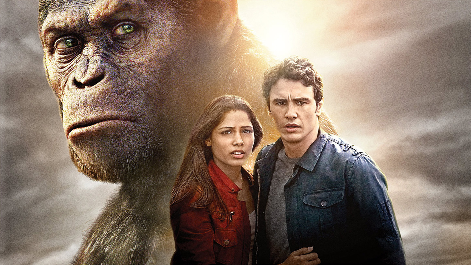 Caesar and humans from Rise of the Planet of the Apes HD Wallpaper