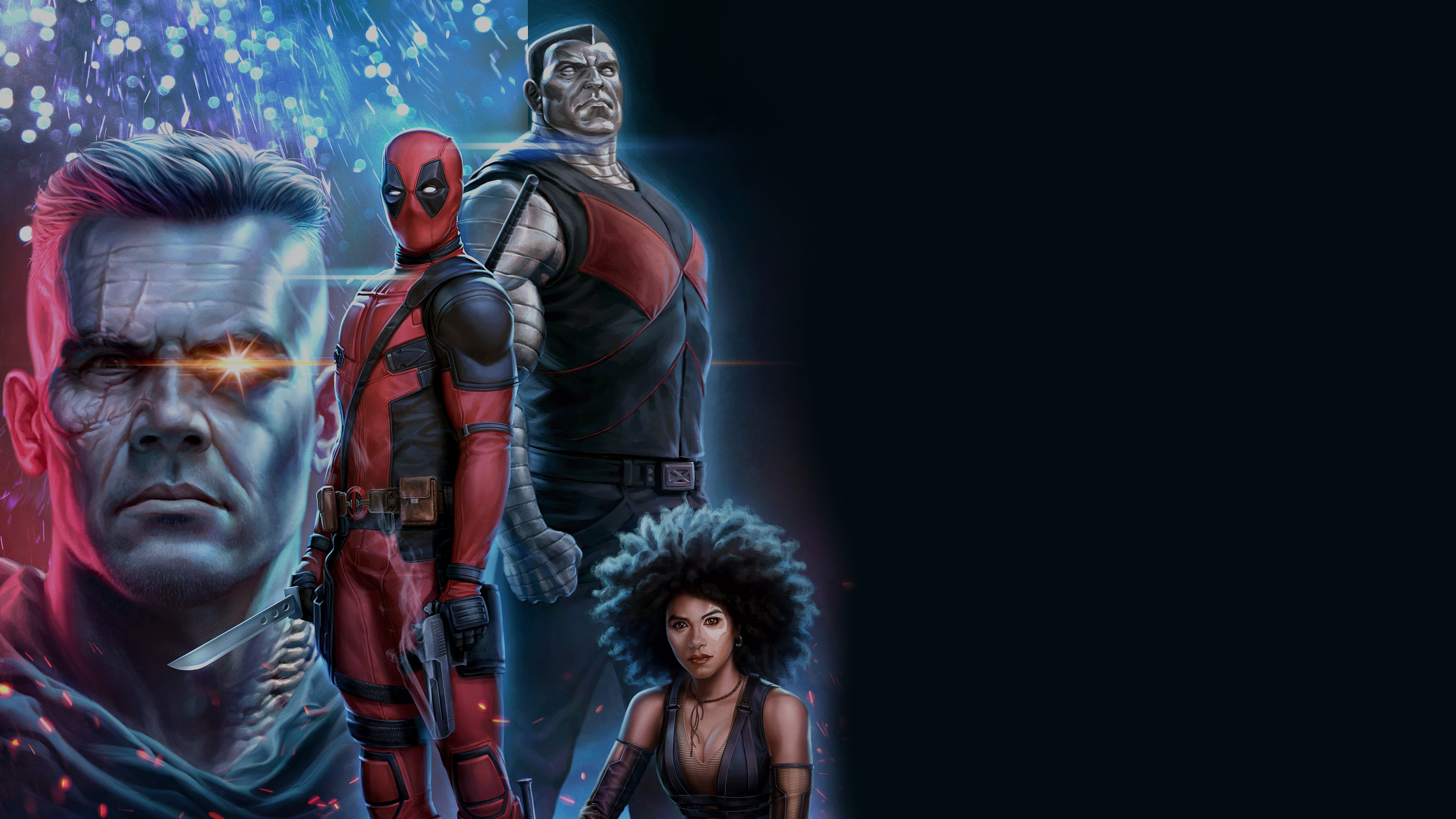 Cable, Deadpool, Colossus, and Domino from Marvel HD Wallpaper