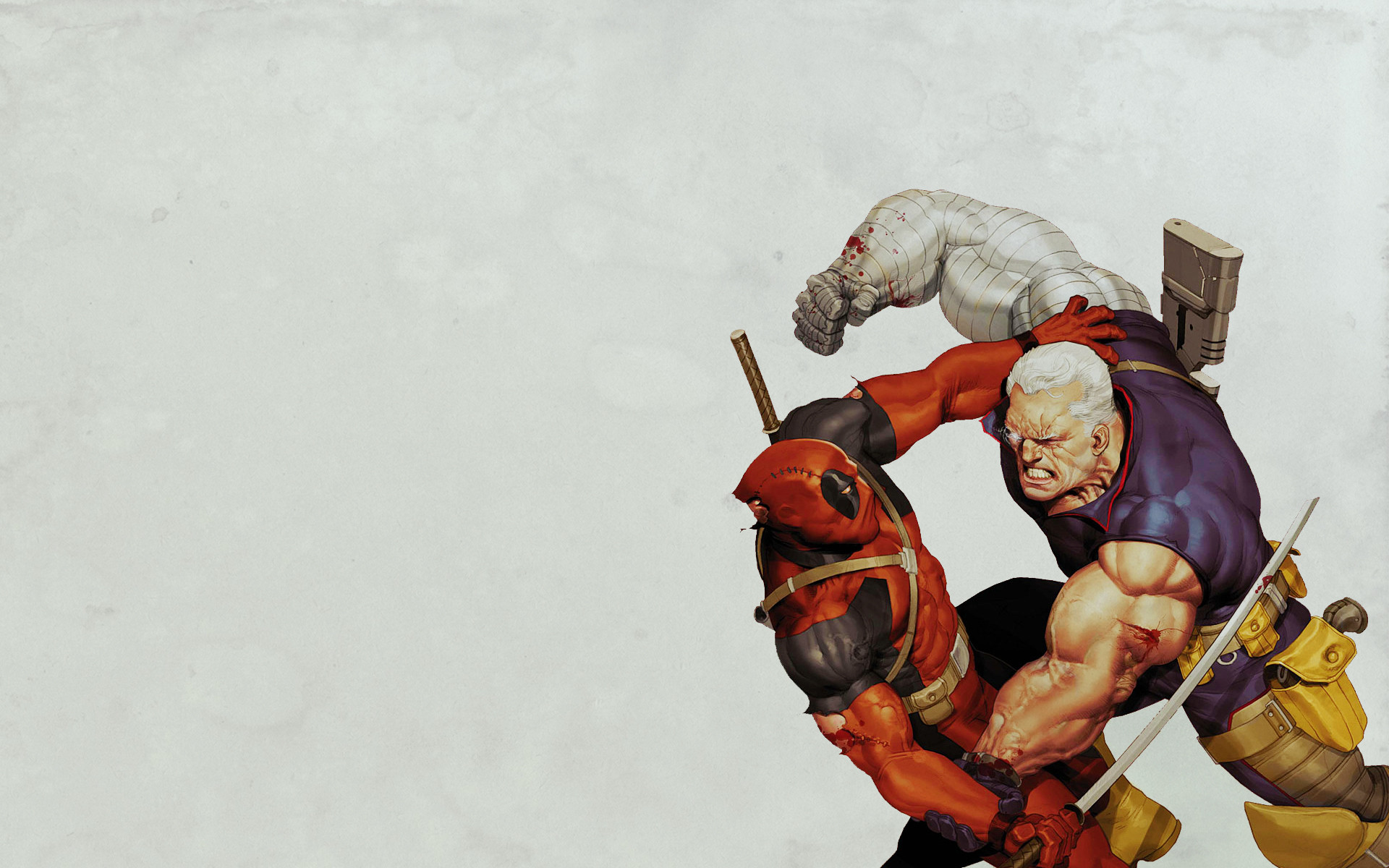 Deadpool and Cable fighting HD Wallpaper