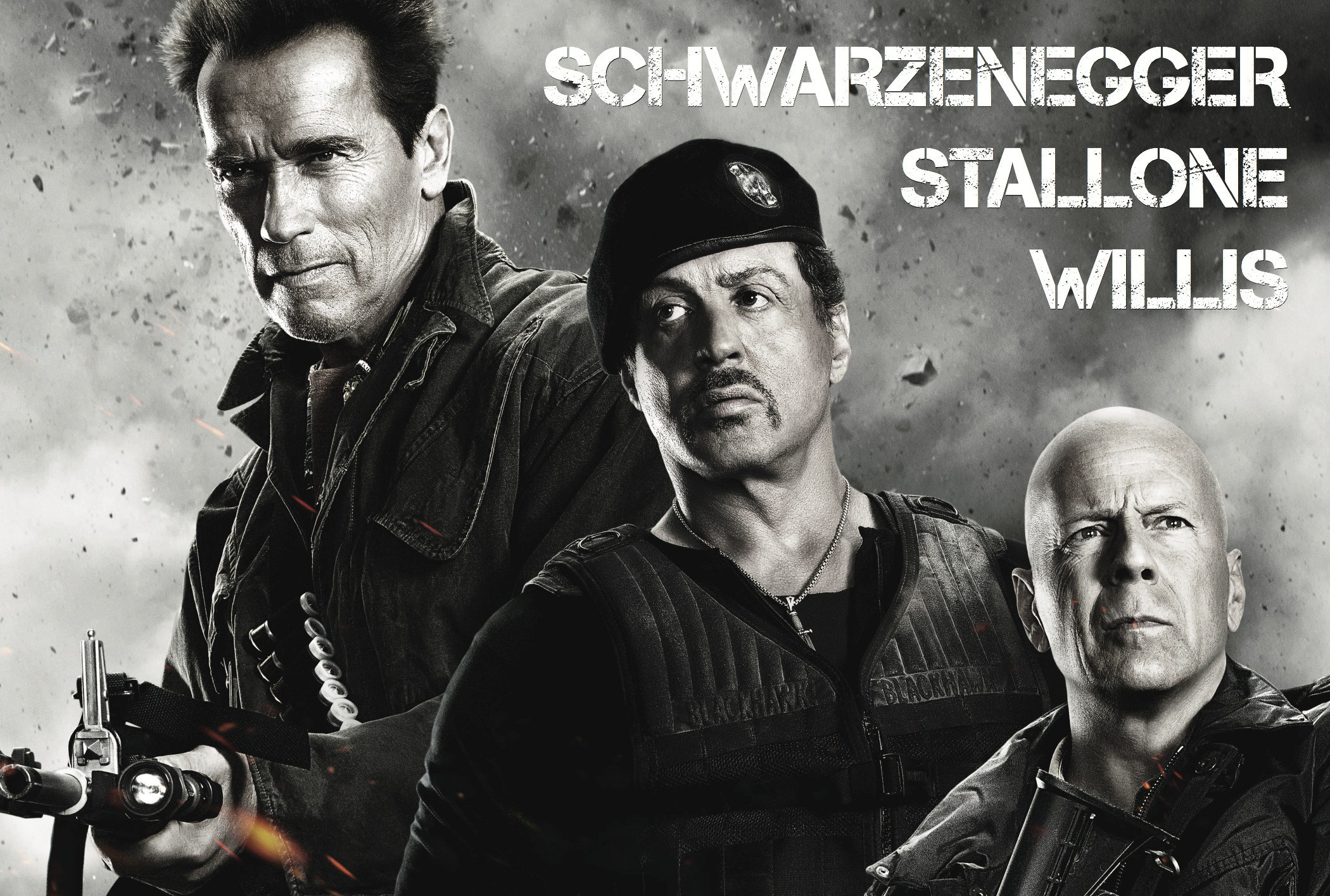 The Expendables: Schwarzenegger, Stallone, Willis HD Wallpaper