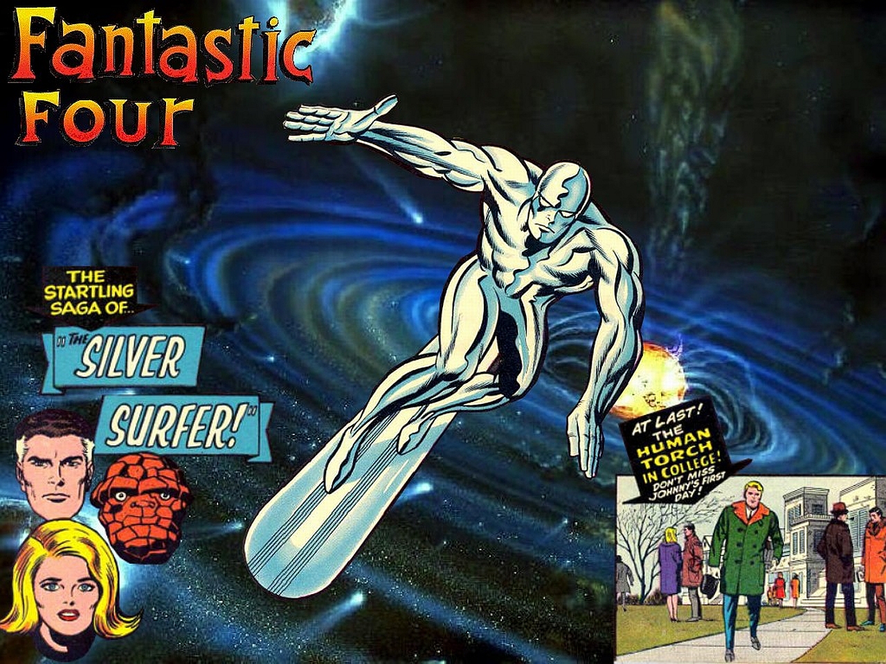 Fantastic Four The Silver Surfer Comic Cover HD Wallpaper