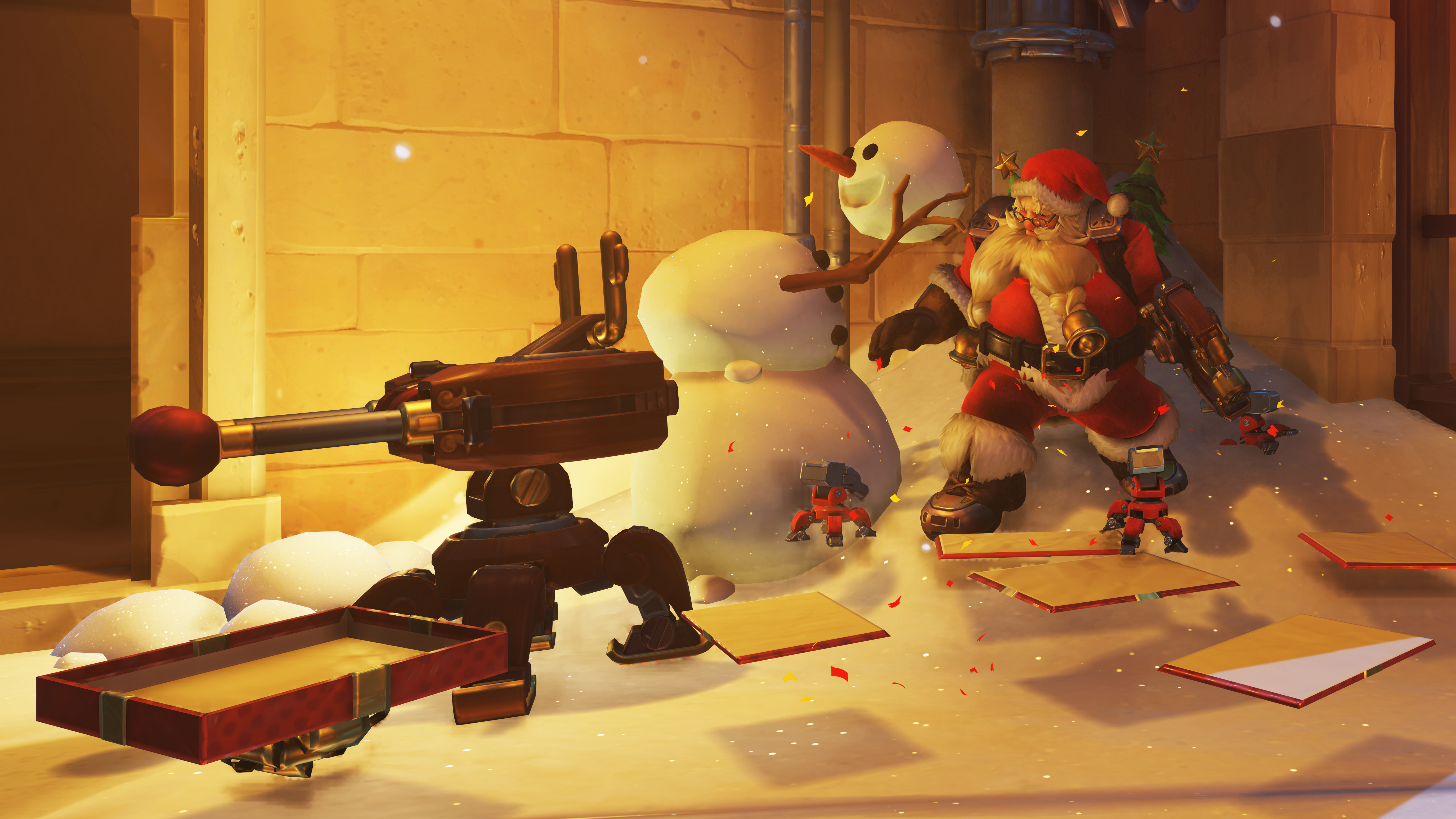 Torbjörn from Overwatch dressed as Santa Claus HD Wallpaper