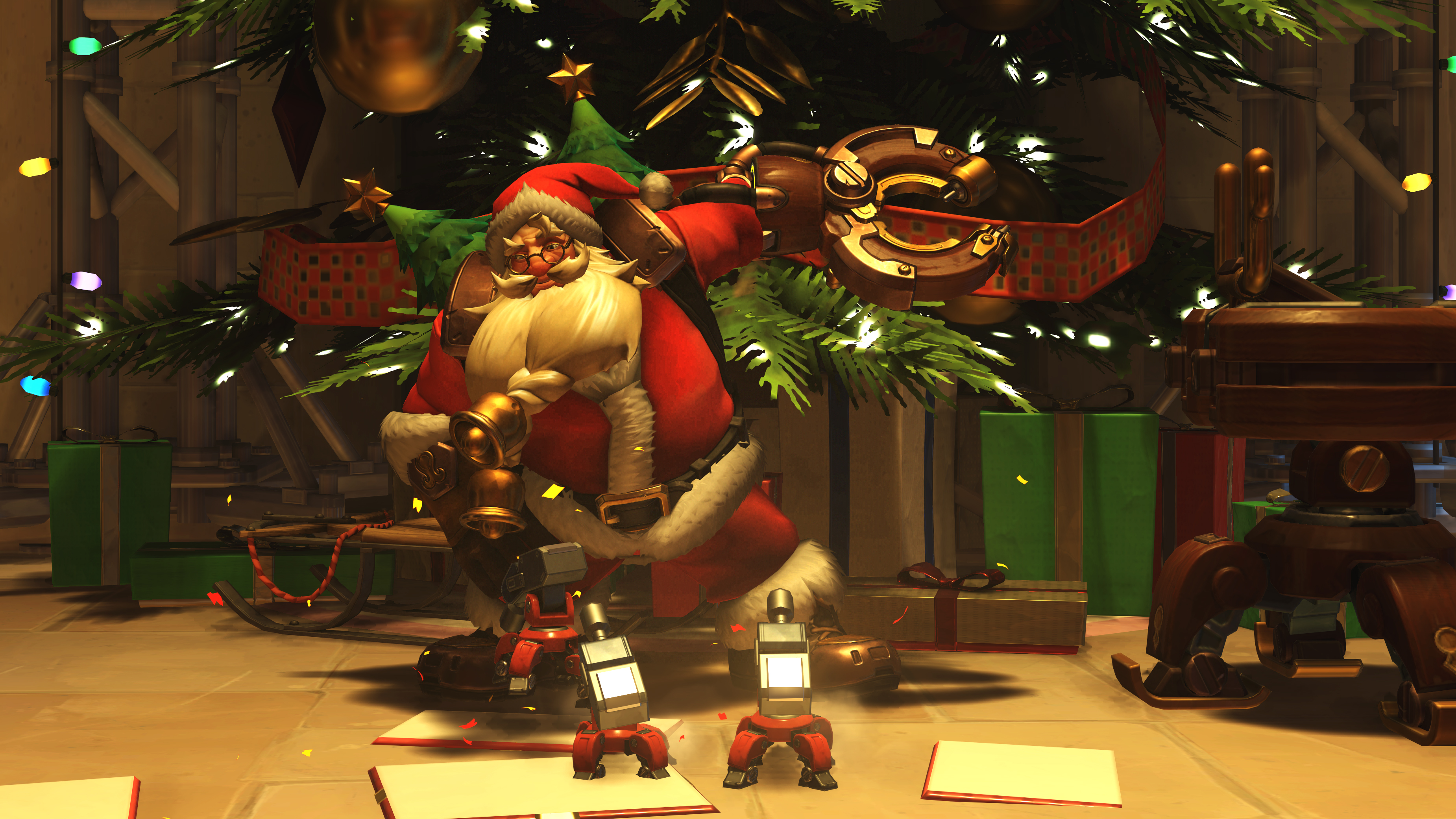 Torbjörn from Overwatch dressed as Santa Claus HD Wallpaper