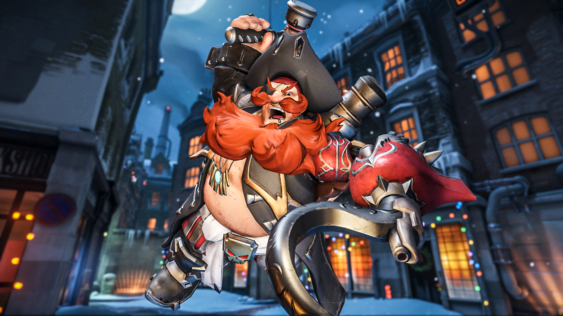 Torbjörn from Overwatch in pirate costume HD Wallpaper