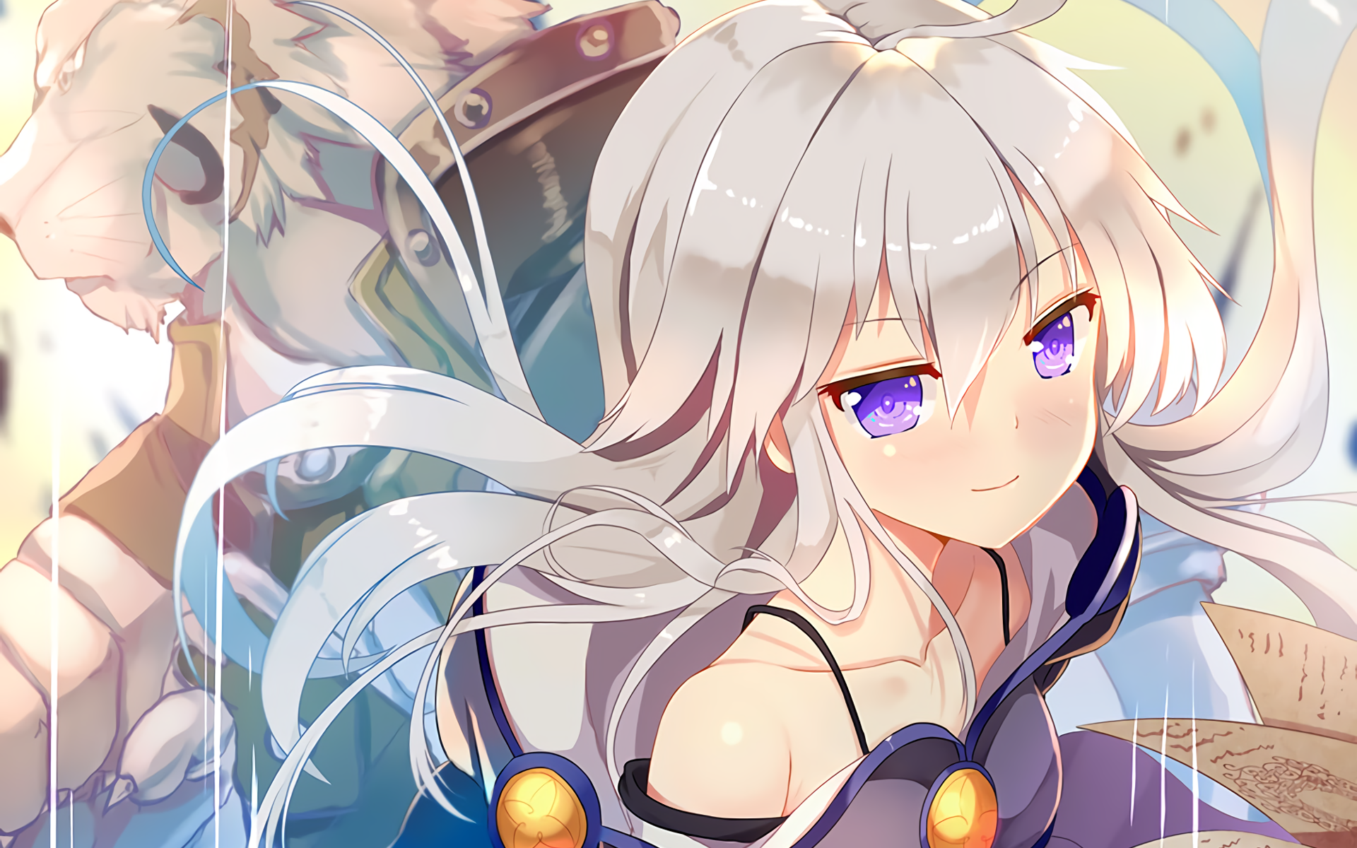 Zero from Grimoire of Zero with a white tiger HD Wallpaper