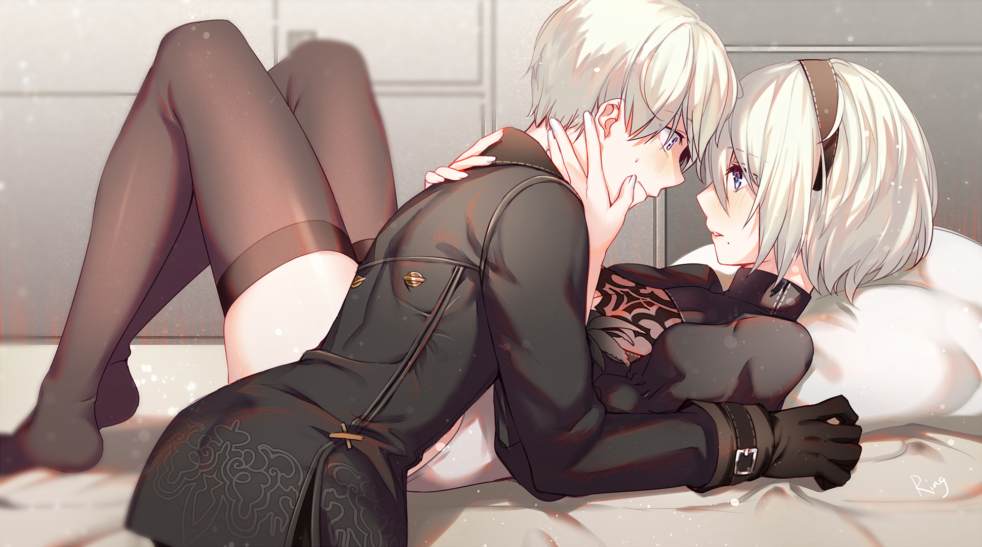 YoRHa No. 9 Type S and 2B from Nier: Automata HD Wallpaper
