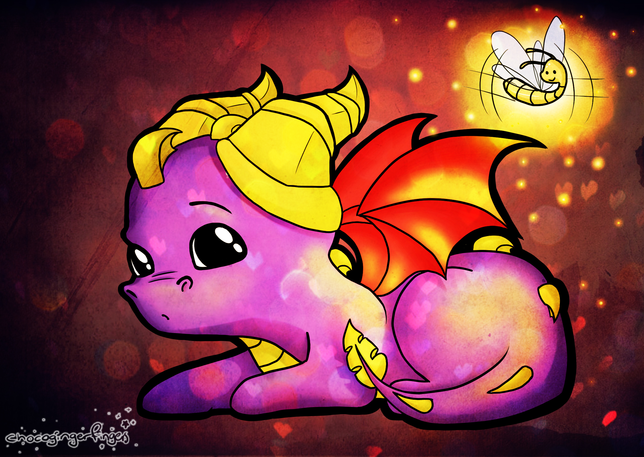 Spyro the Dragon and Sparx HD Wallpaper