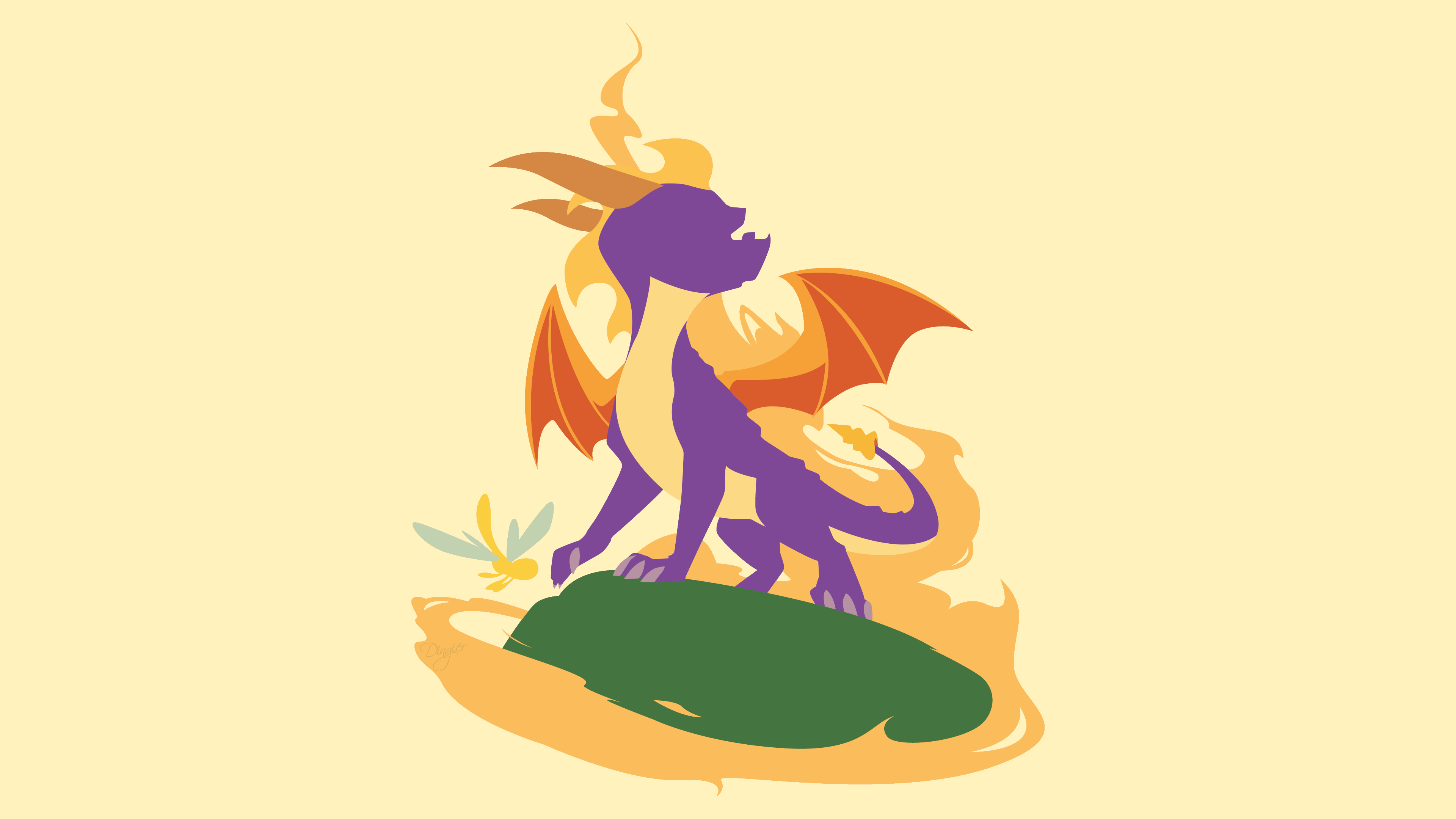 Spyro the Dragon with a Firefly HD Wallpaper