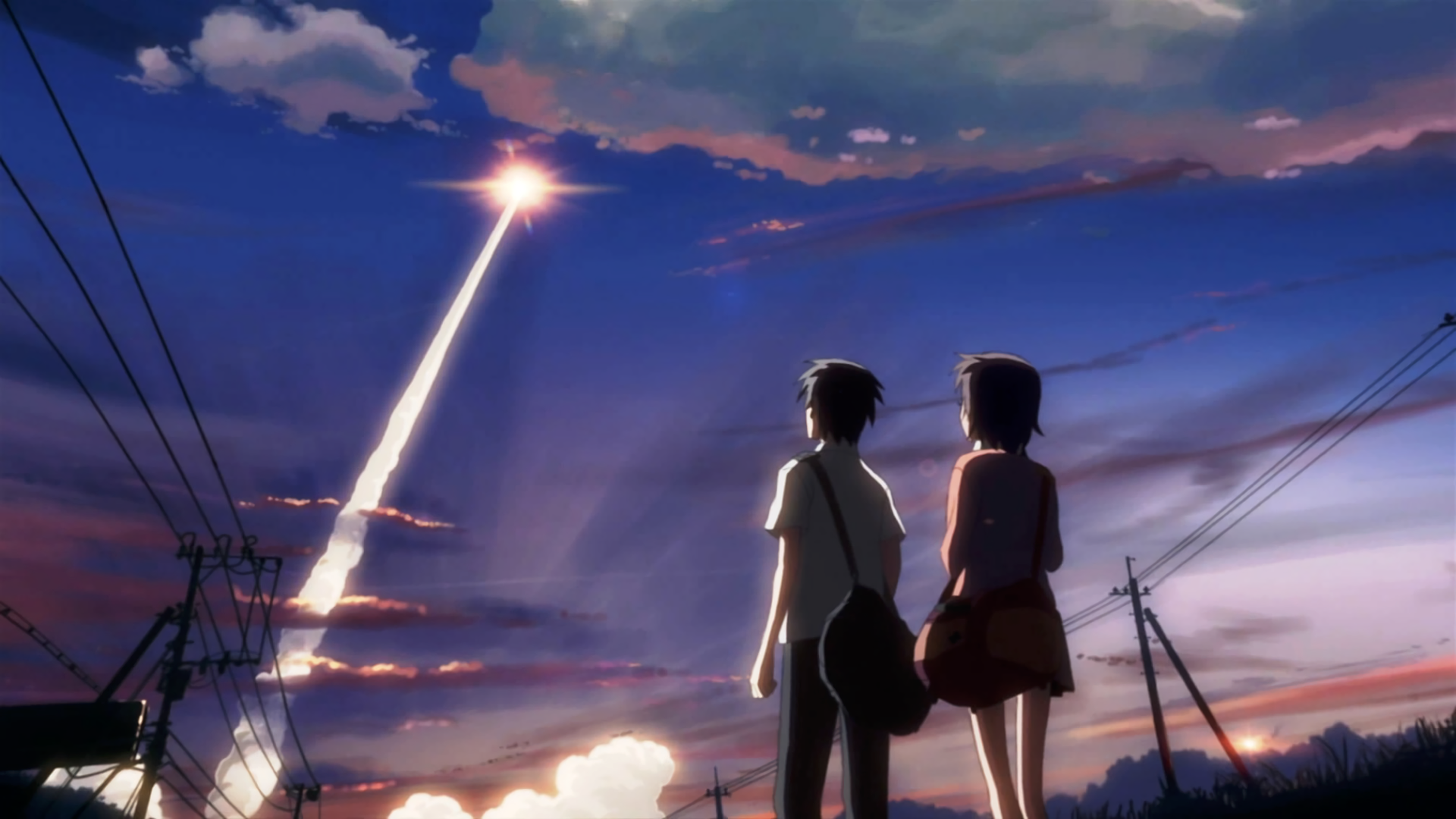 Takaki Touno watching a rocket launch HD Wallpaper