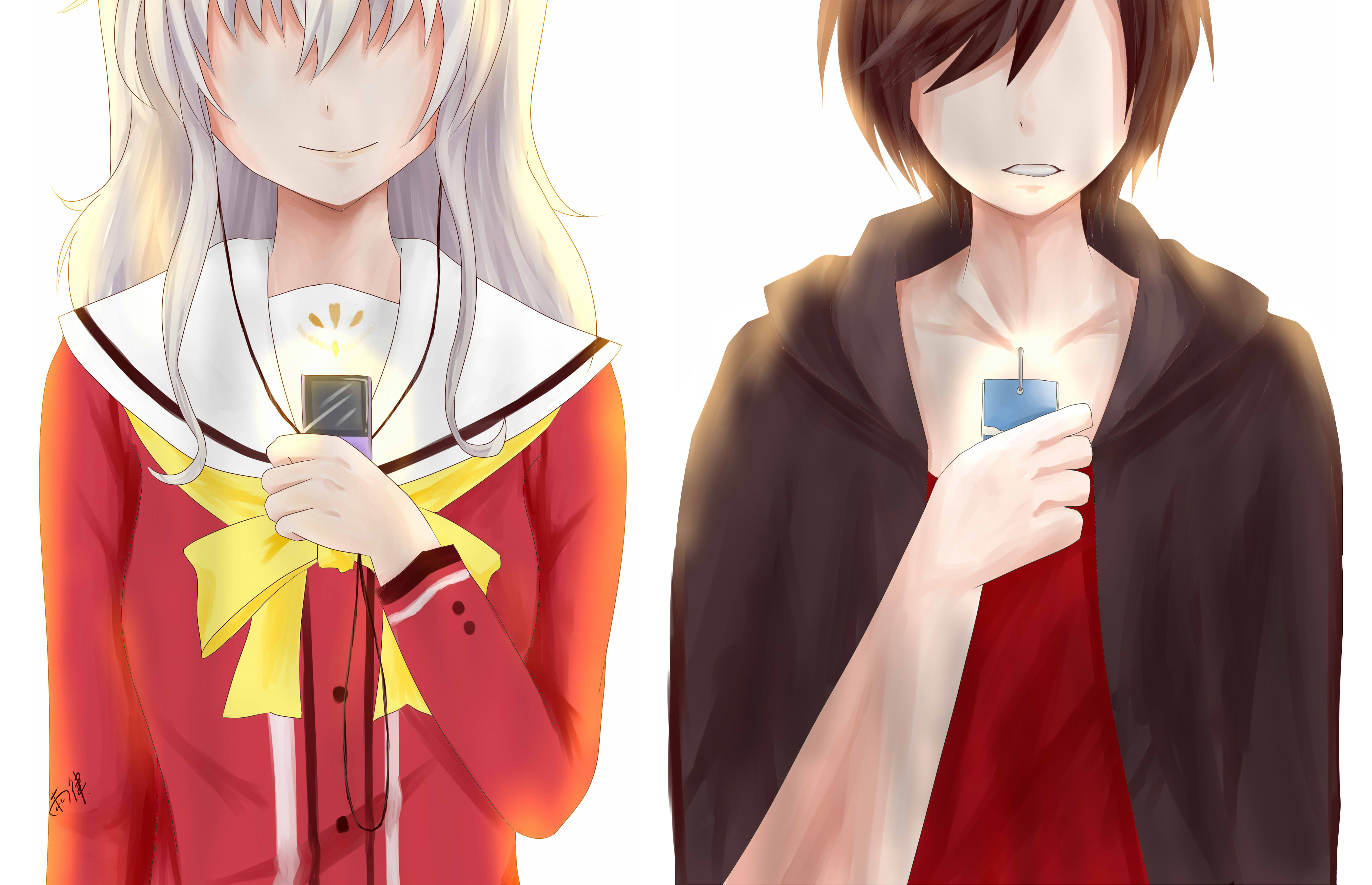 Yū Otosaka and Nao Tomori holding candles HD Wallpaper