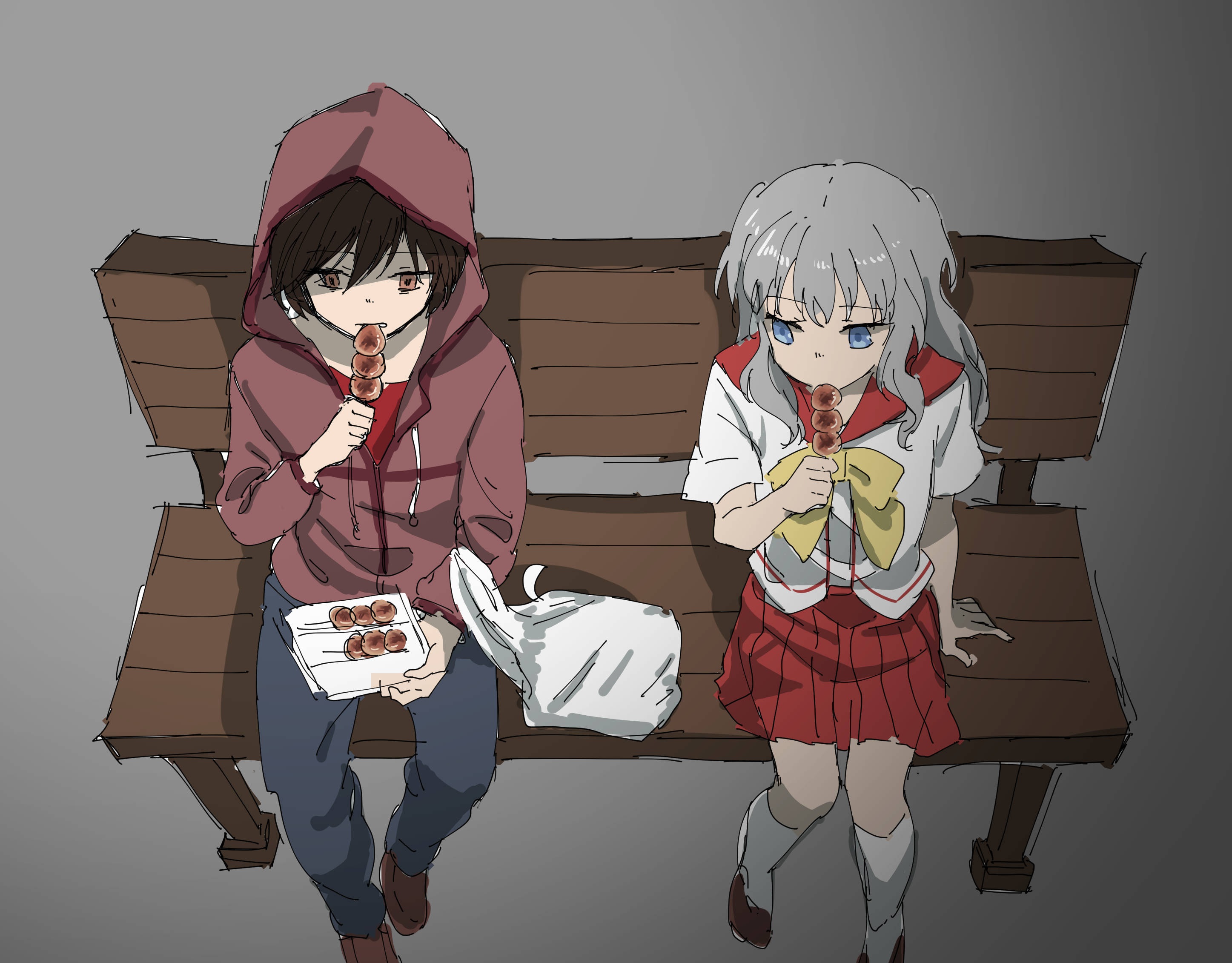 Yū Otosaka eating dango HD Wallpaper