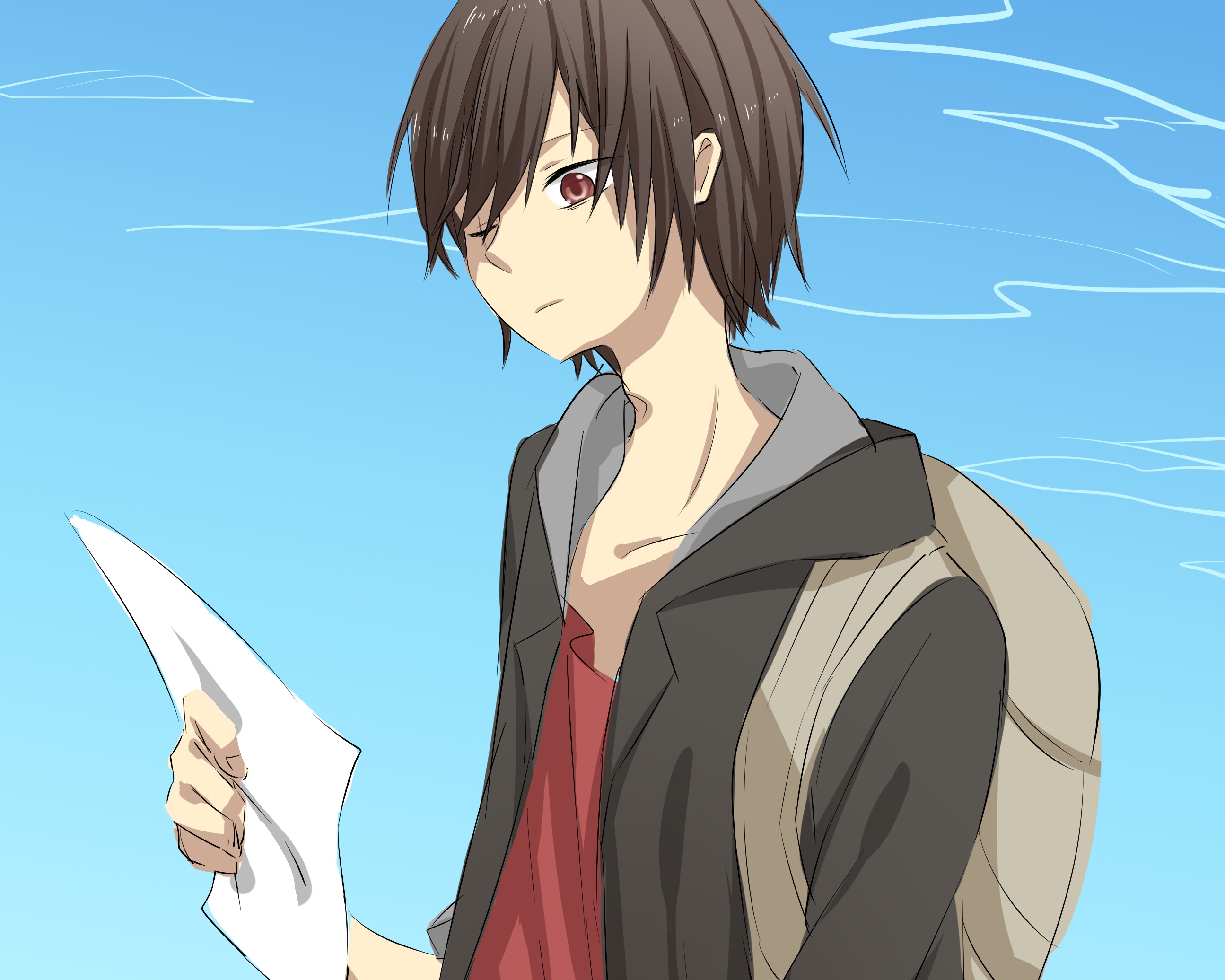 Yū Otosaka holding paper HD Wallpaper