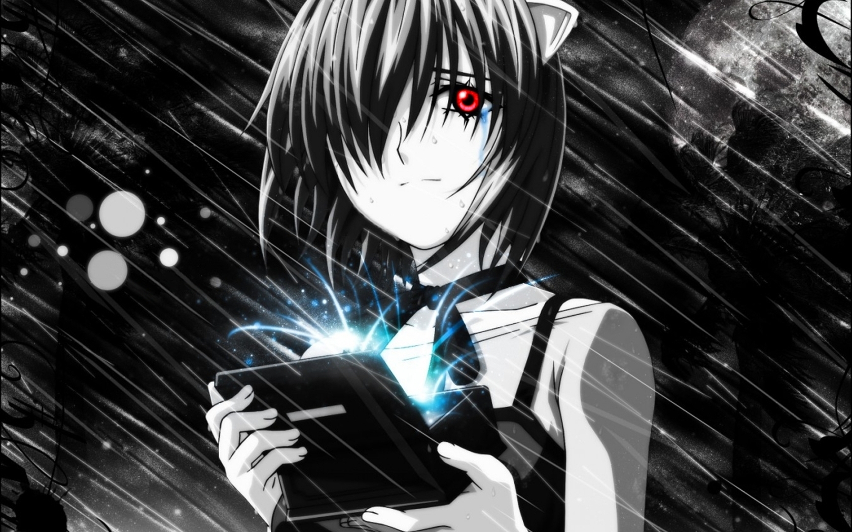 Lucy from Elfen Lied holding a device HD Wallpaper