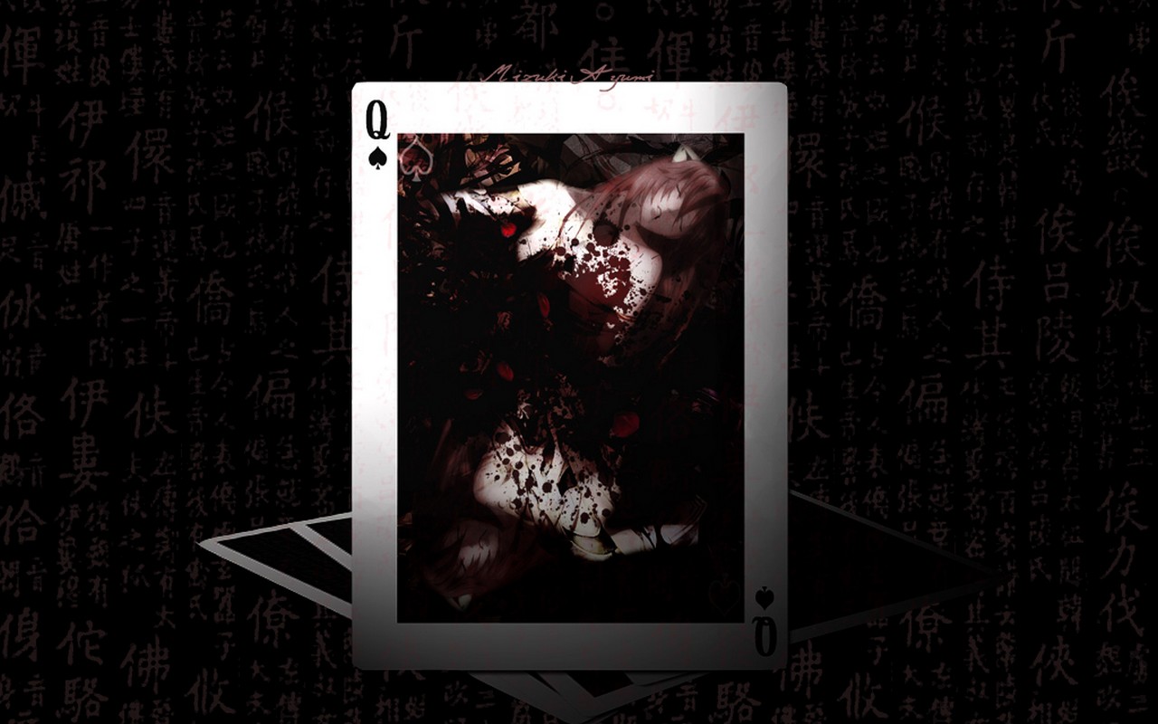 Queen of Spades playing card with Lucy from Elfen Lied HD Wallpaper