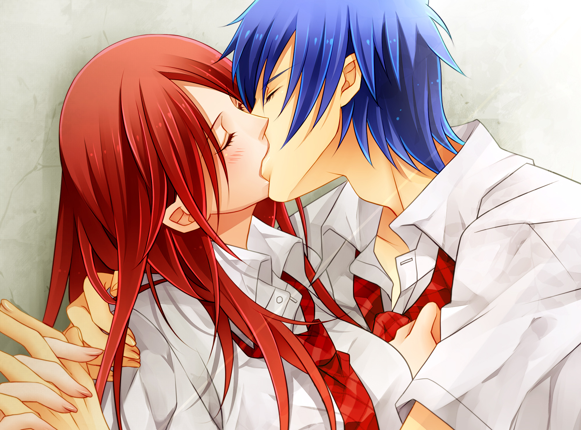 Jellal Fernandes and Erza Scarlet kissing HD Wallpaper