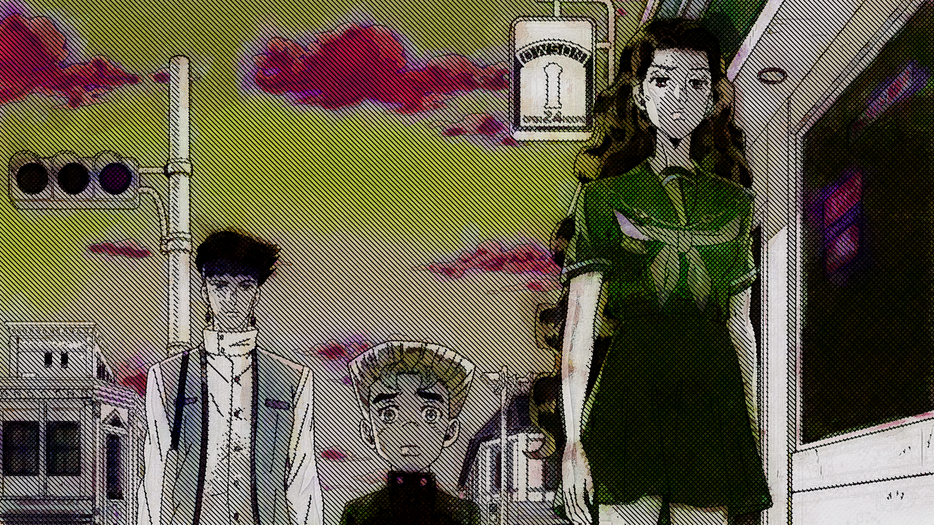 Koichi Hirose and two other characters on a street HD Wallpaper